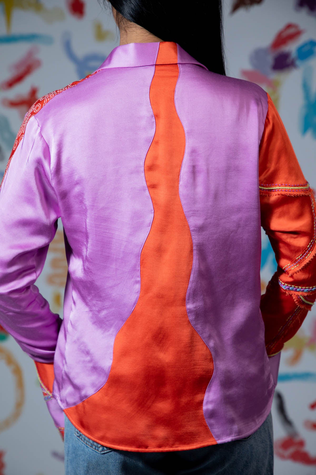 Embroidered Colorblock Shirt