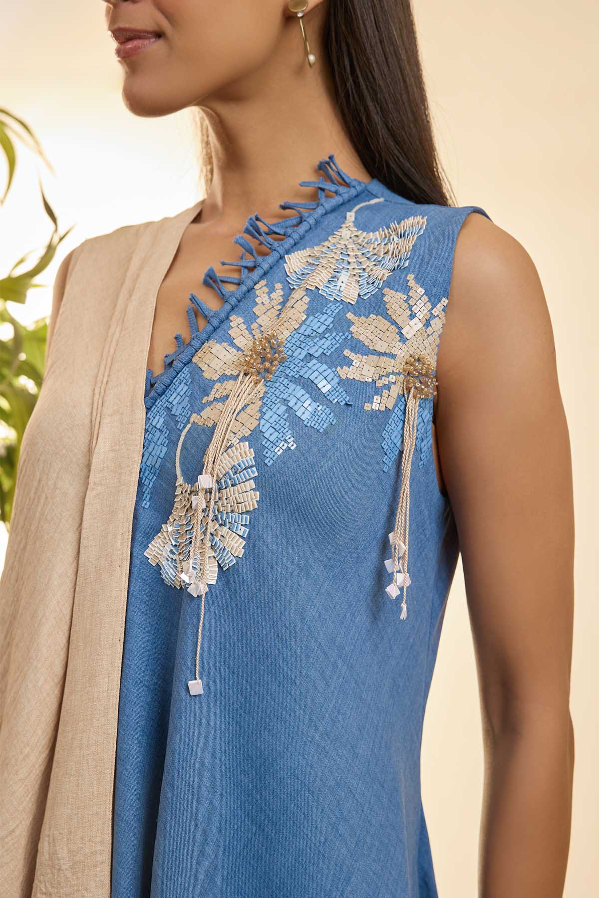 Colorblock High-Low Midi Dress