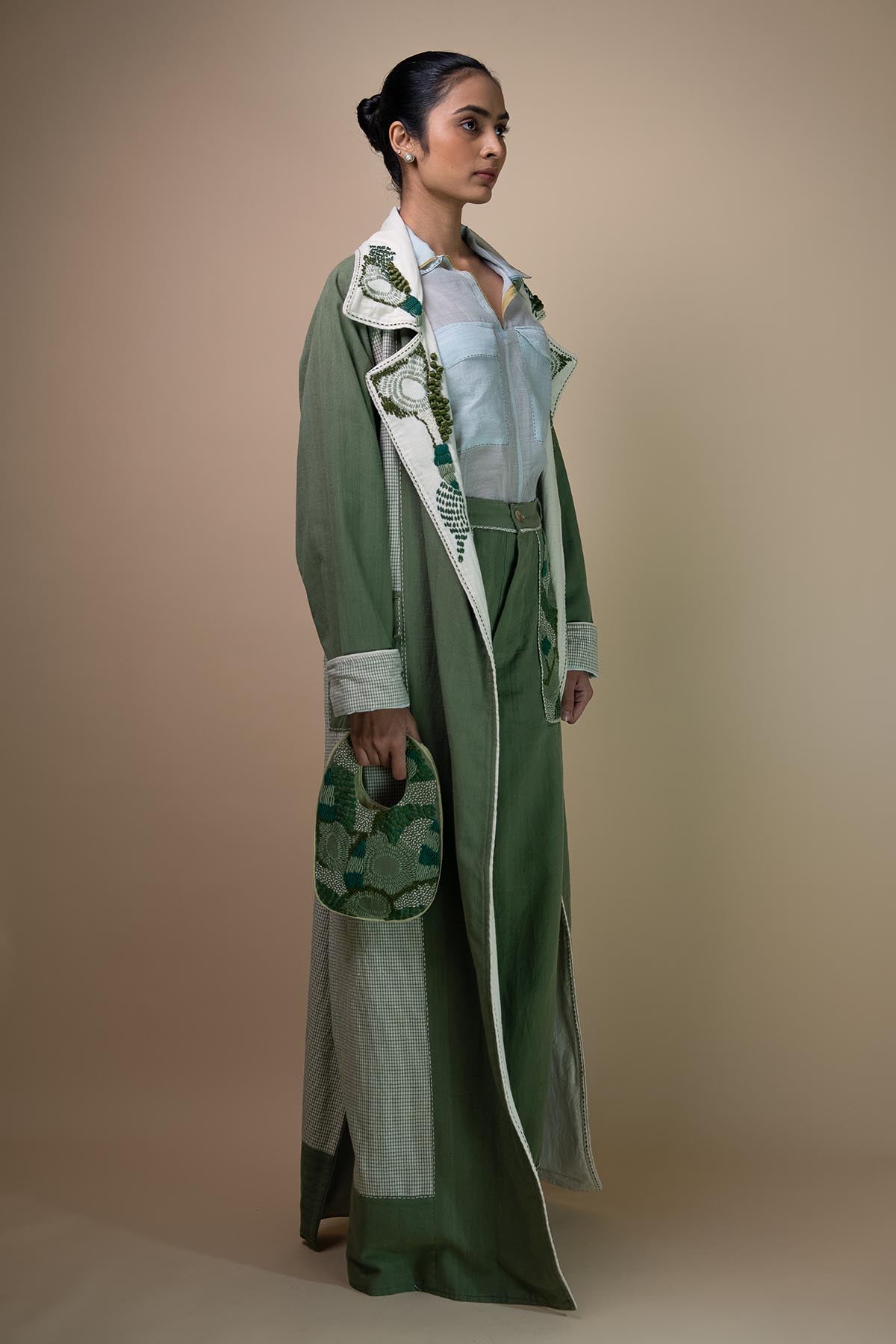 Colorblock Kala Cotton Trench