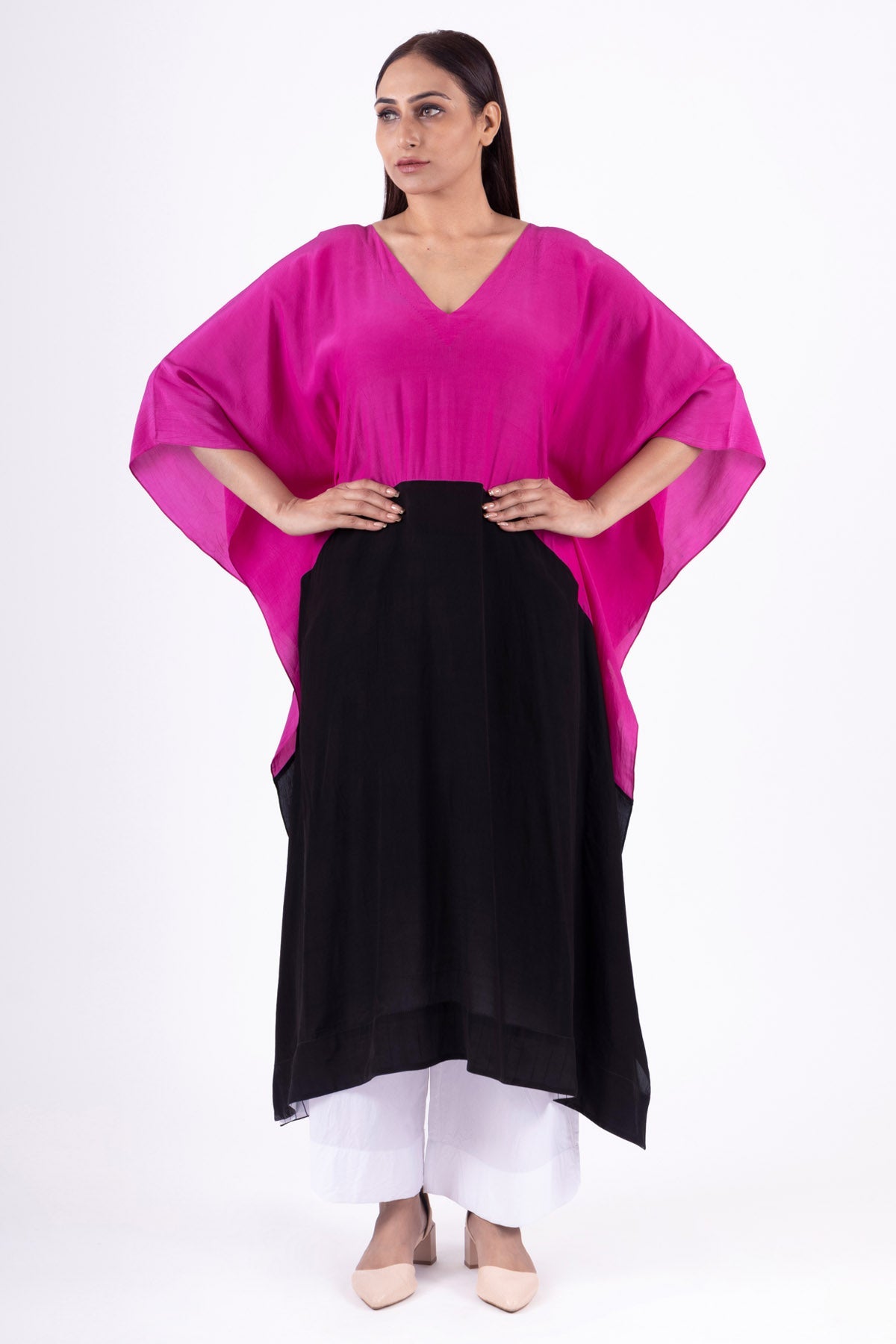 Khat Clothing Colorblock Long Kaftan & Pants for women online at ScrollnShops