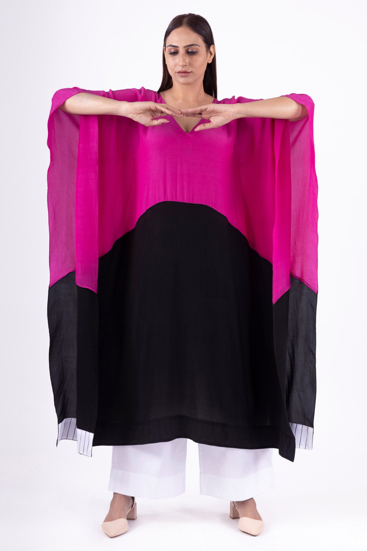 Colorblock Long Kaftan Set