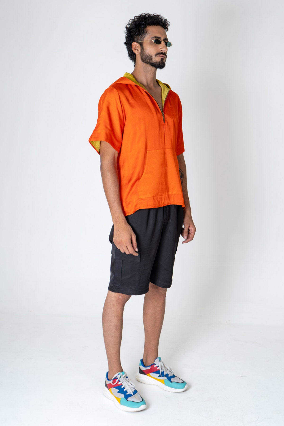 Colorblock Modal Silk Hoodie