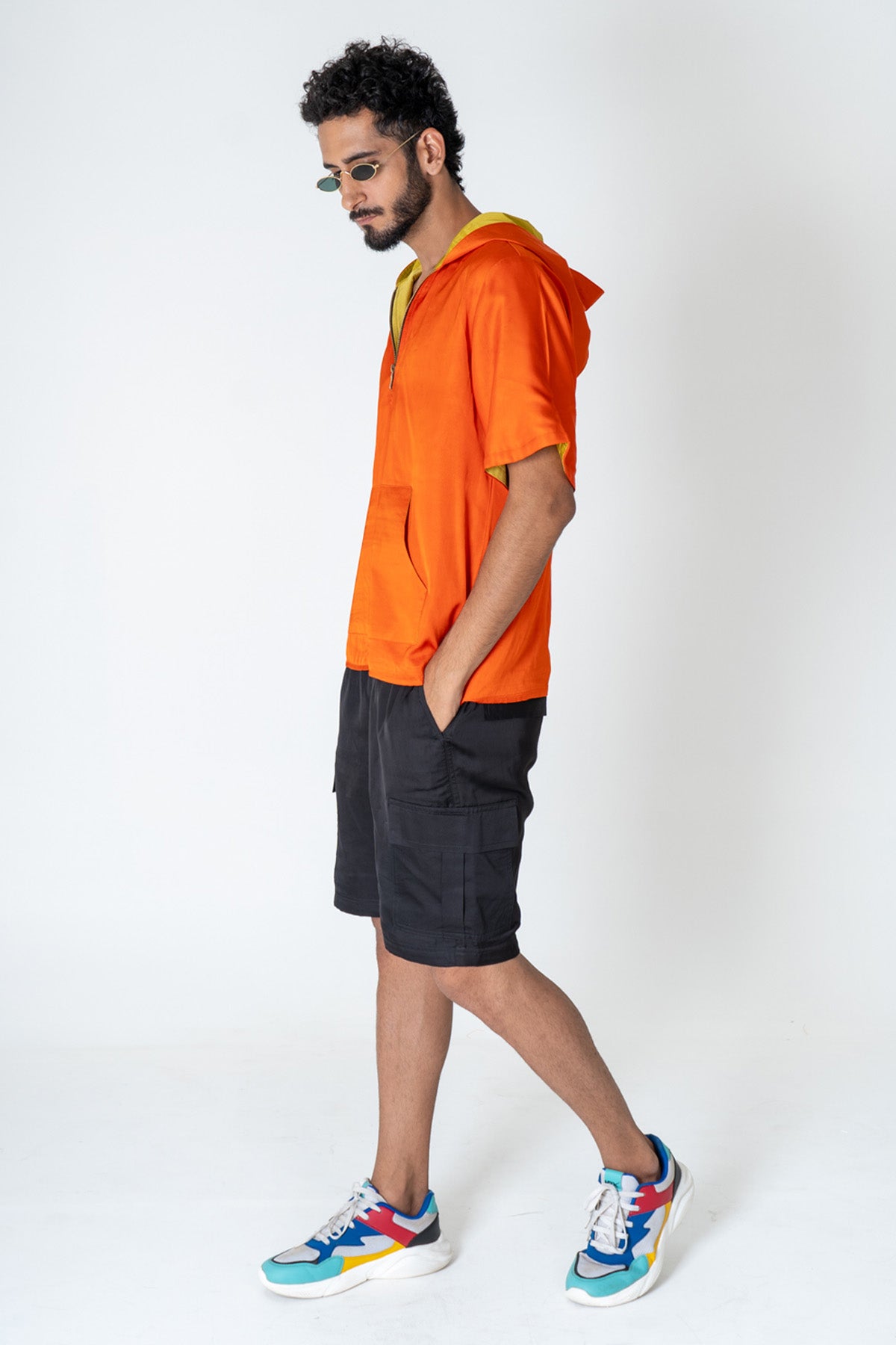 Colorblock Modal Silk Hoodie