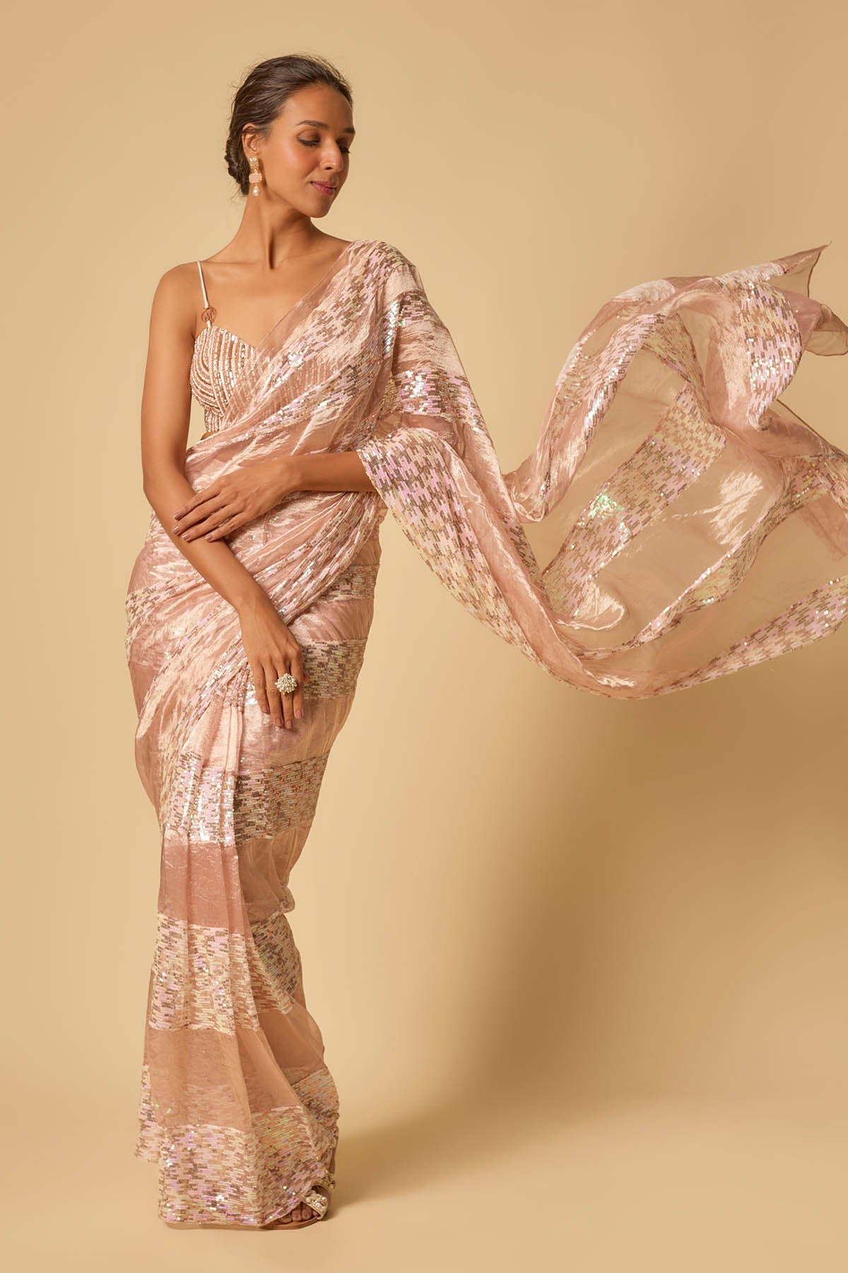 Buy Colorblock Pre-Stitched Saree by Masumi Mewawalla for women online at ScrollnShops