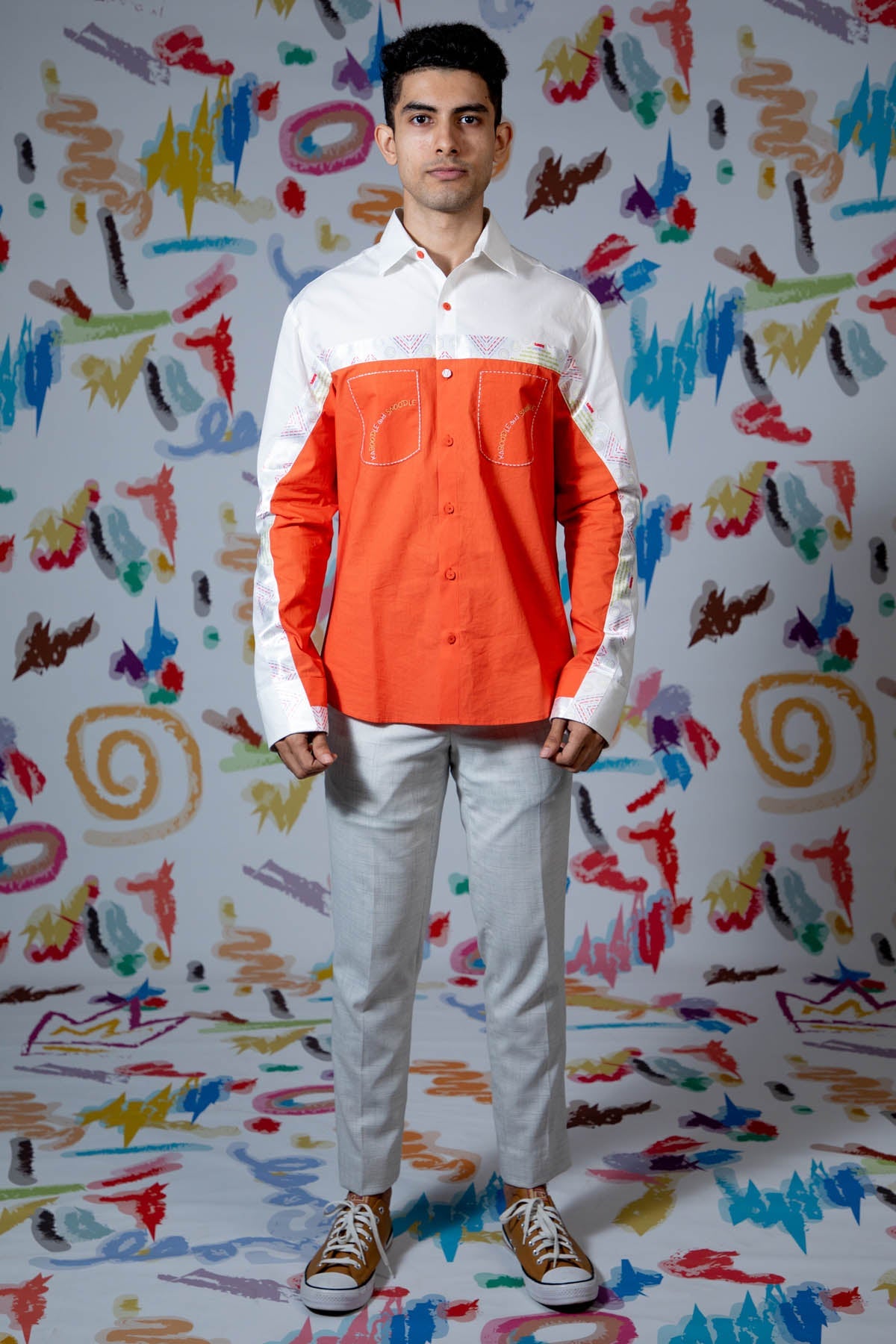 Buy Arya Giri Colorblock Printed Tape Shirt