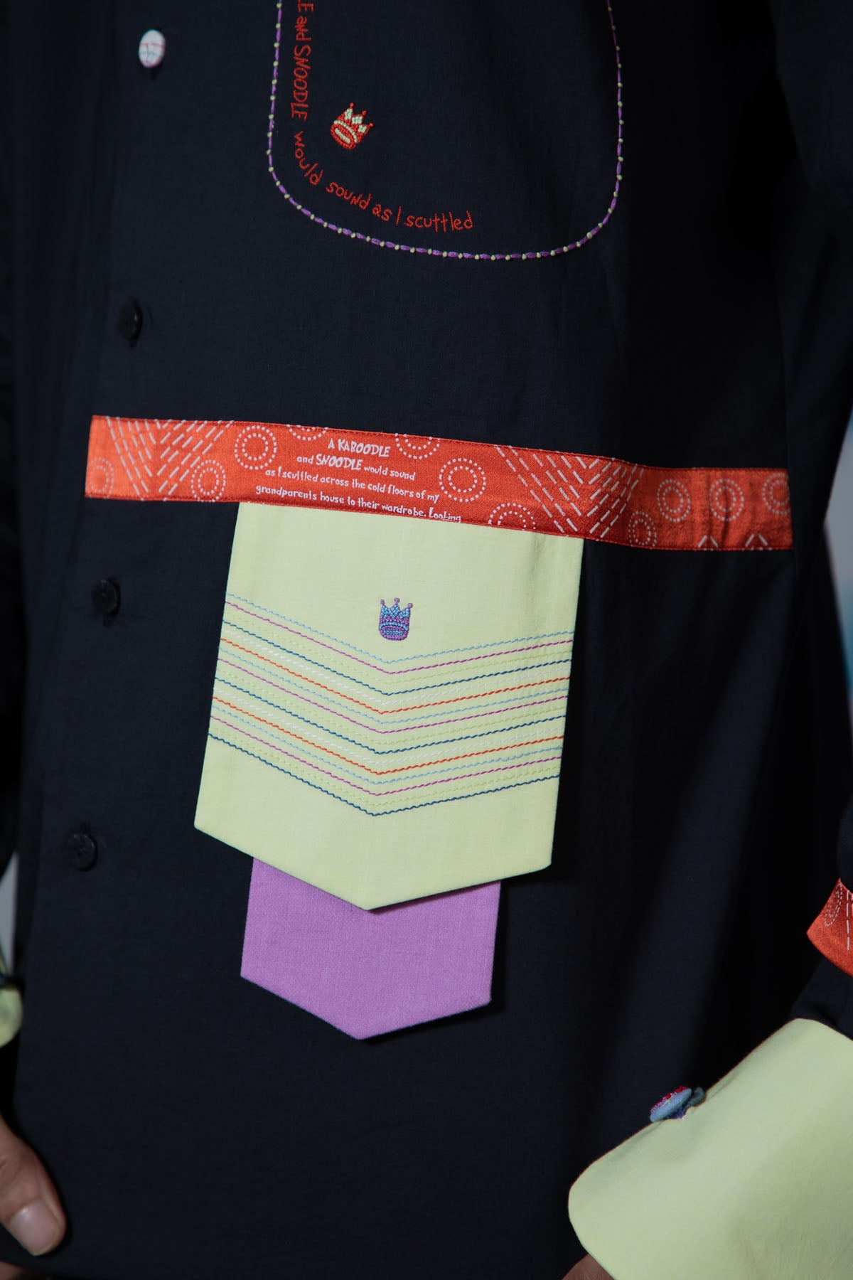 Printed Colorblock Tape Shirt