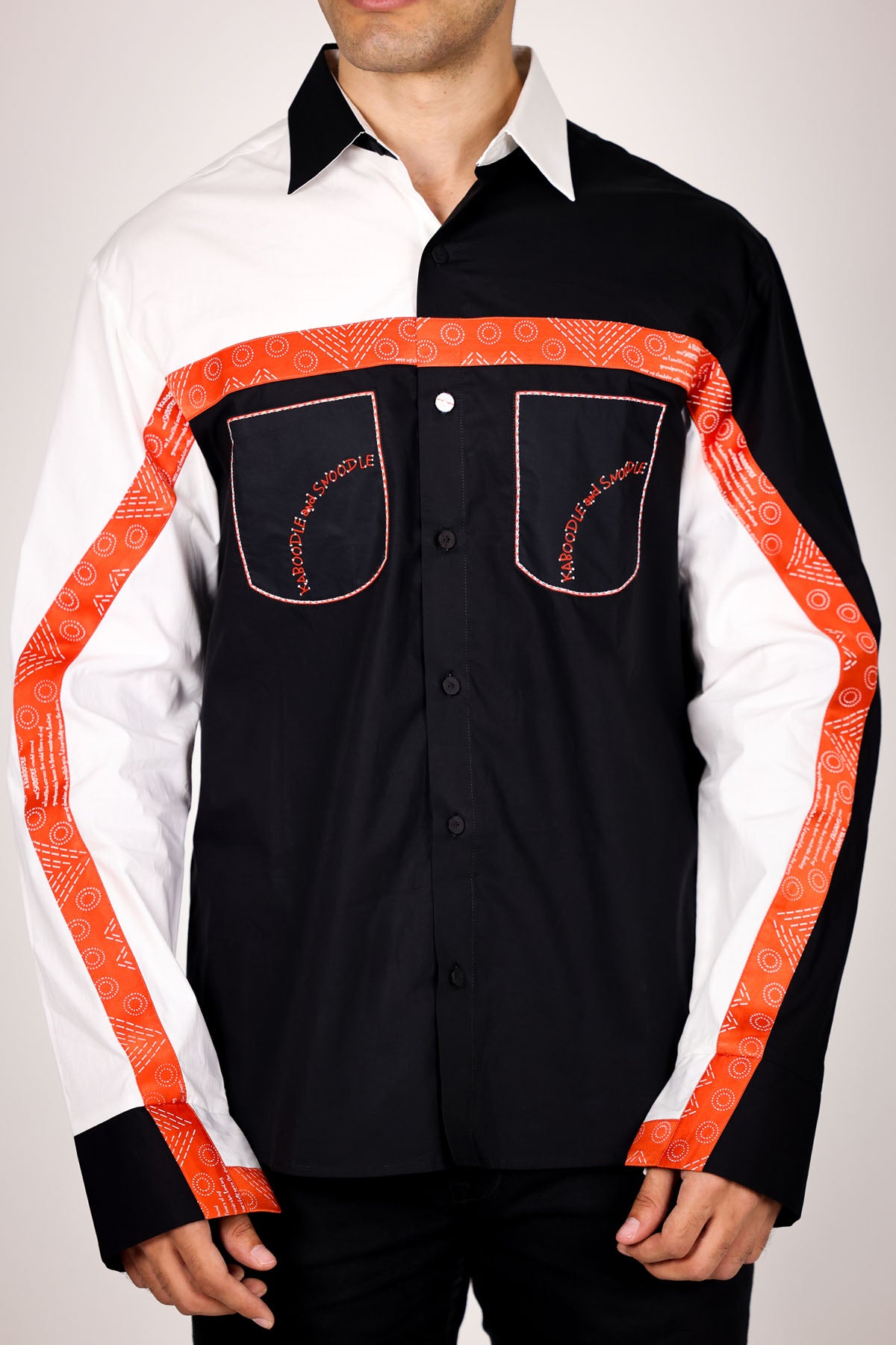 Printed Colorblock Tape Shirt