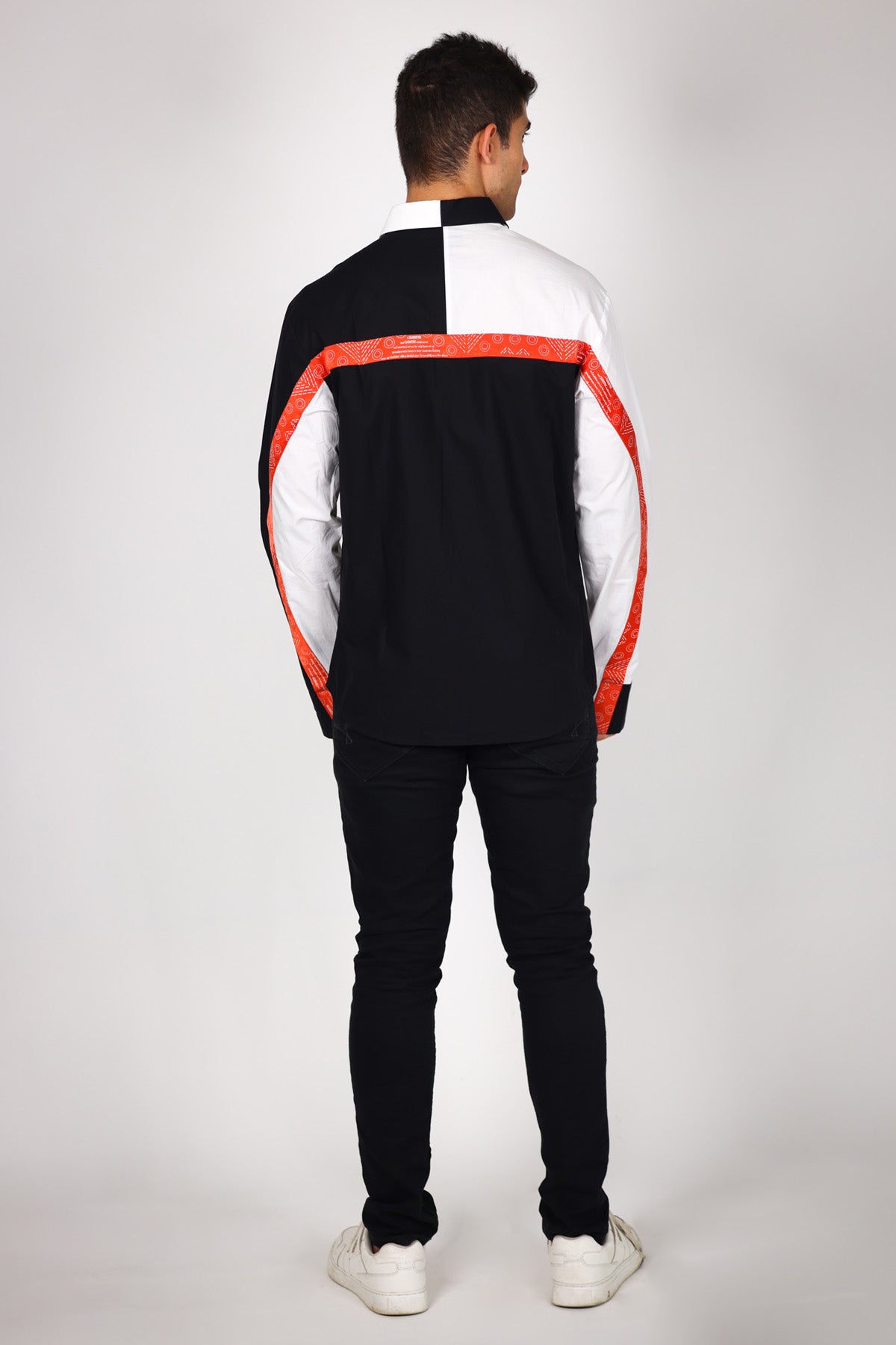 Printed Colorblock Tape Shirt