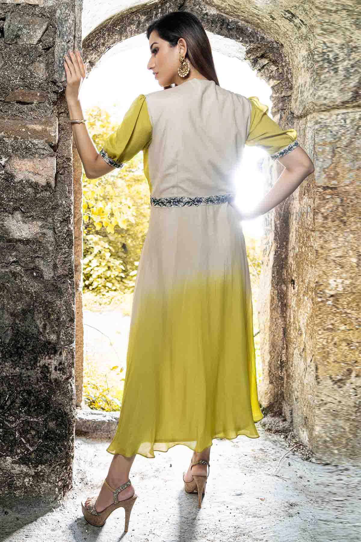 Colorblock Sequins Midi Dress