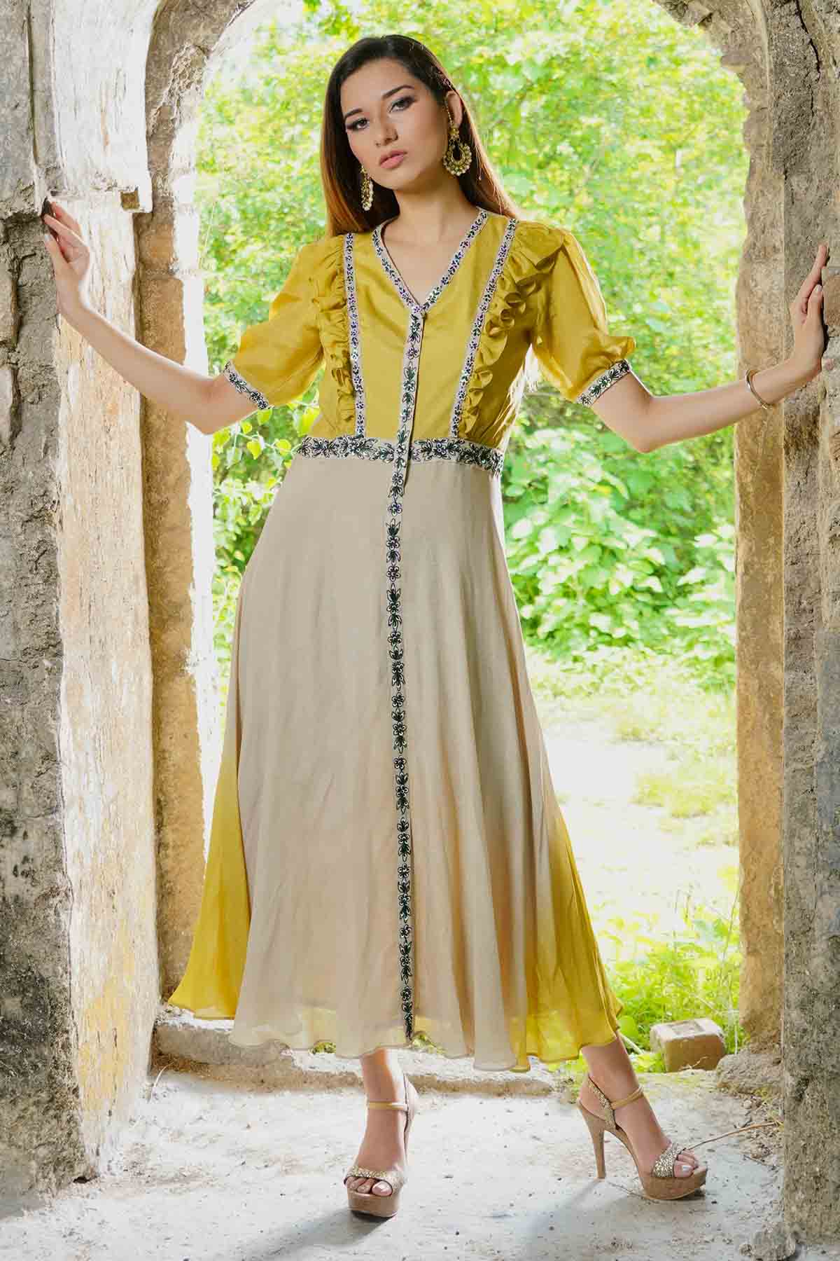 Sejal Kamdar Colorblock Sequins Midi Dress for women online at ScrollnShops