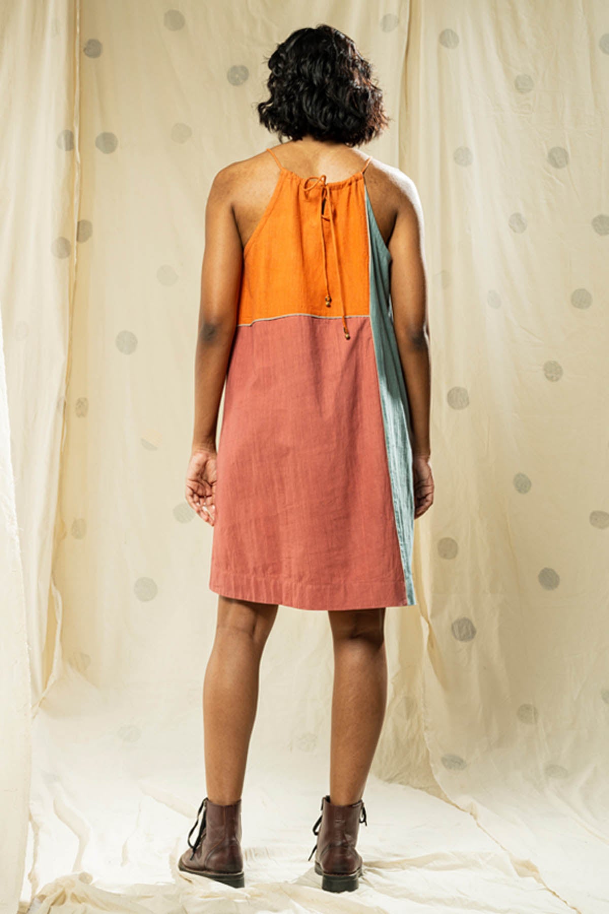 Colorblock Spaghetti Mini Dress