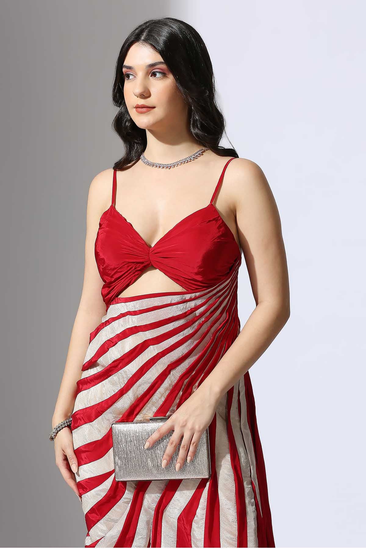 Colorblock Stripe Drape Dress