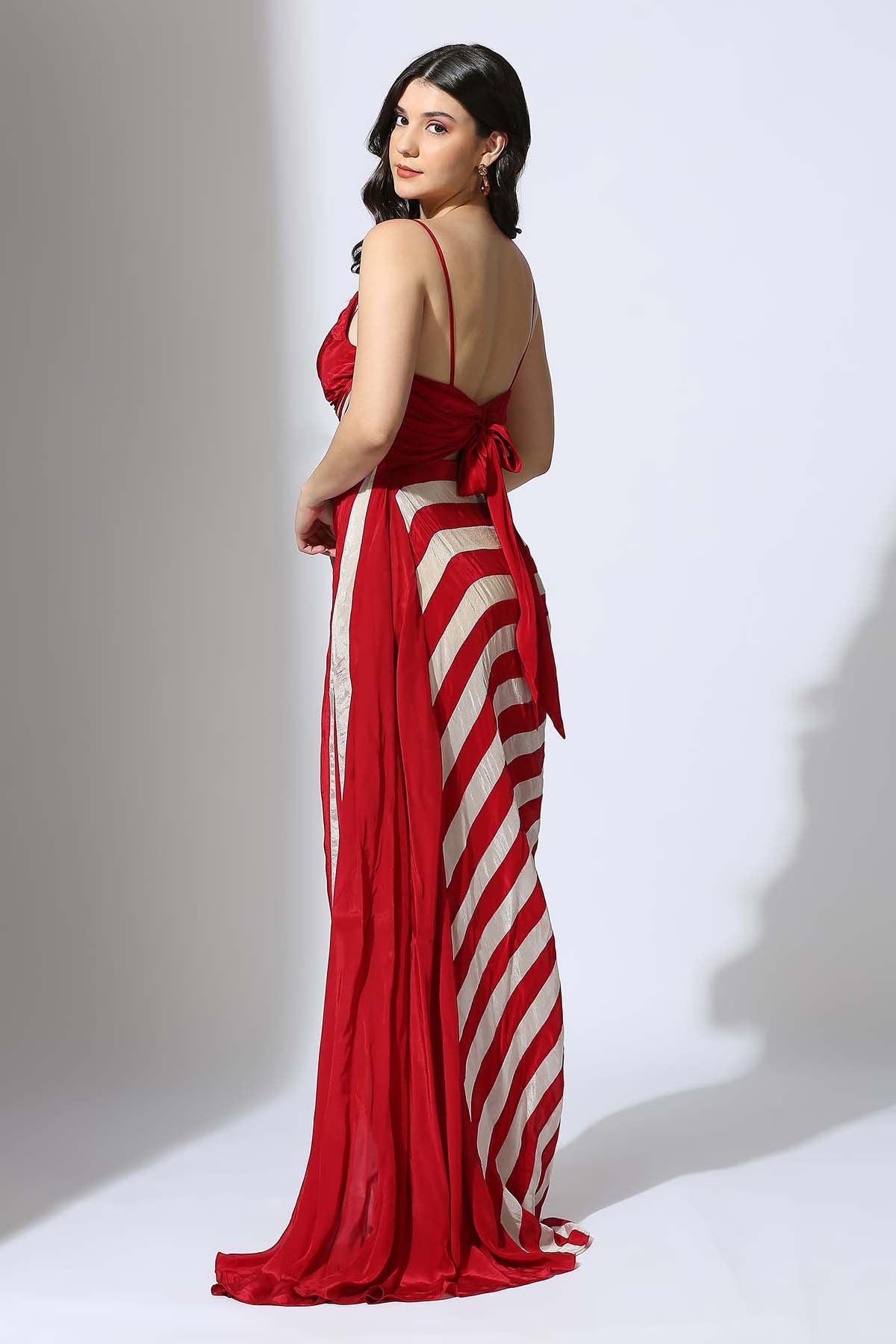 Colorblock Stripe Drape Dress