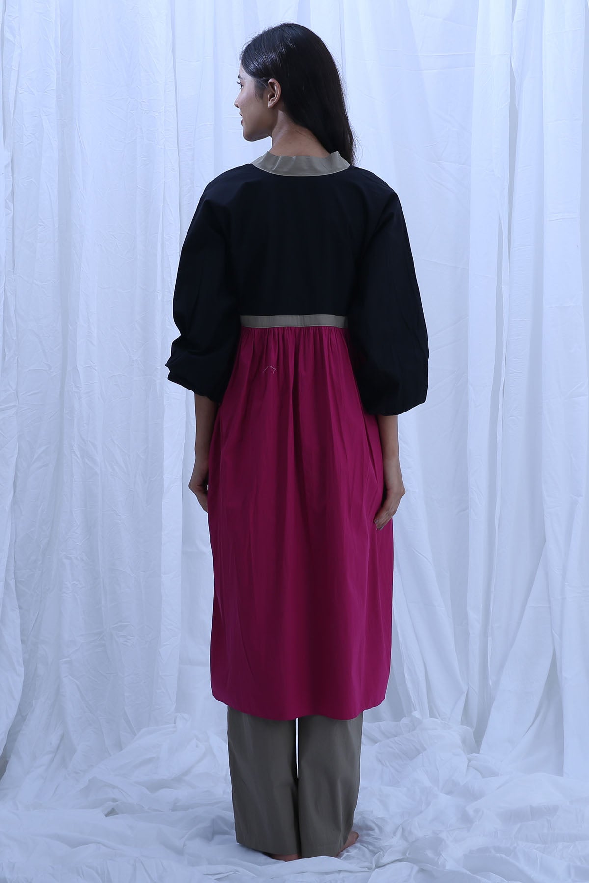 Colorblock V-Neck Kurta Set