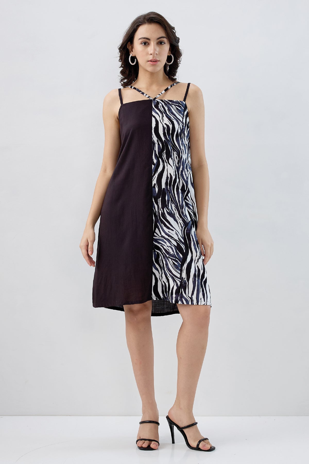 Buy Colour Block Cotton Mini Dress for Women by SNEHA B Designer online available at scrollnshops