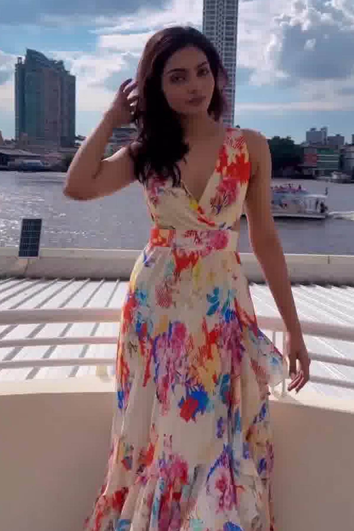 Colourful Cut-Out Dress