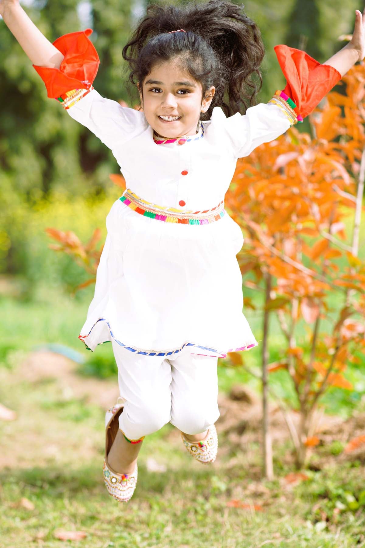 Colourful Lace Embellished Kurta Set