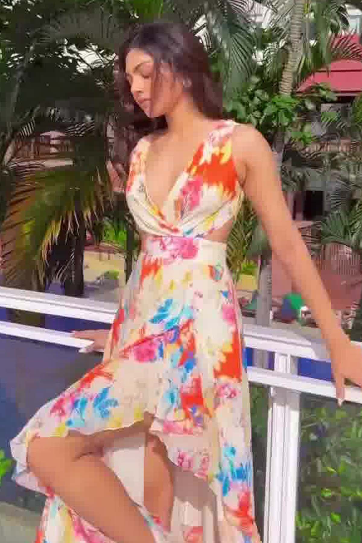 Buy Colourful Cut-Out Dress by Mandira Wirk