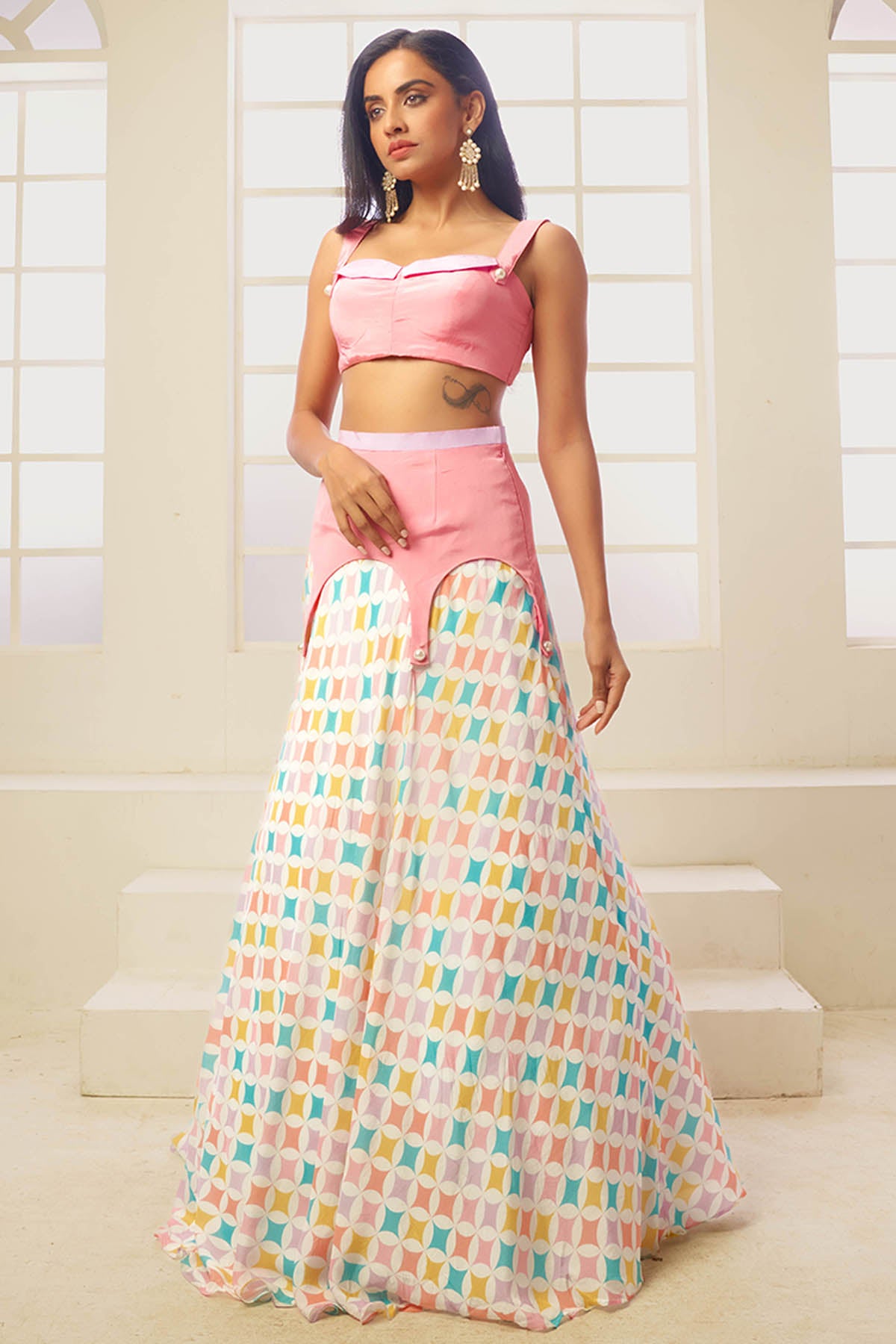 Contemporary Top & Skirt Set