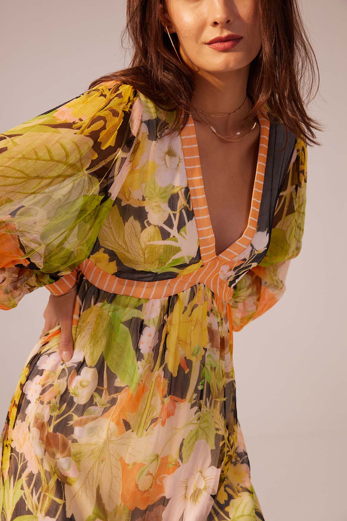 Contrast Band Detail Dress