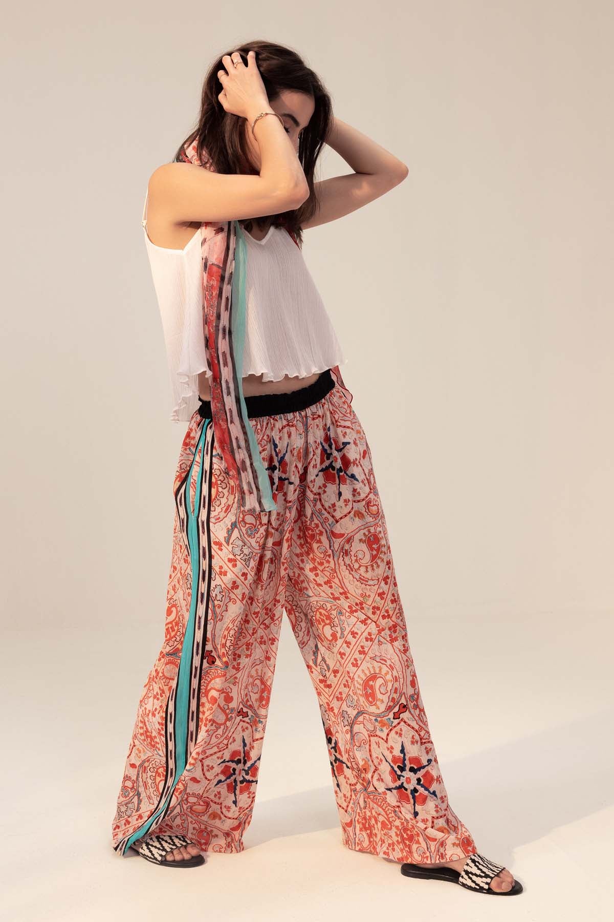 Contrast Waistband Pants