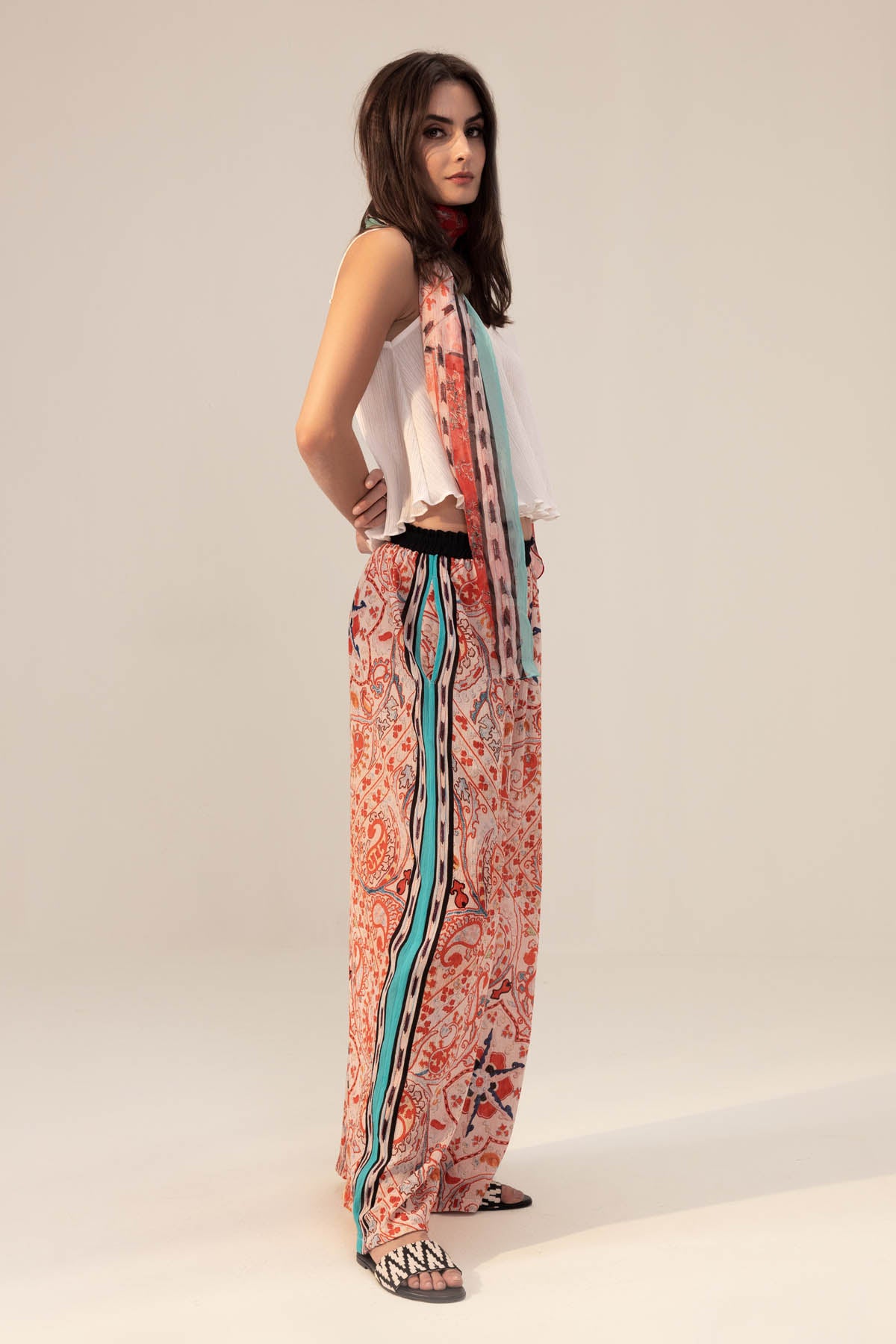 Contrast Waistband Pants