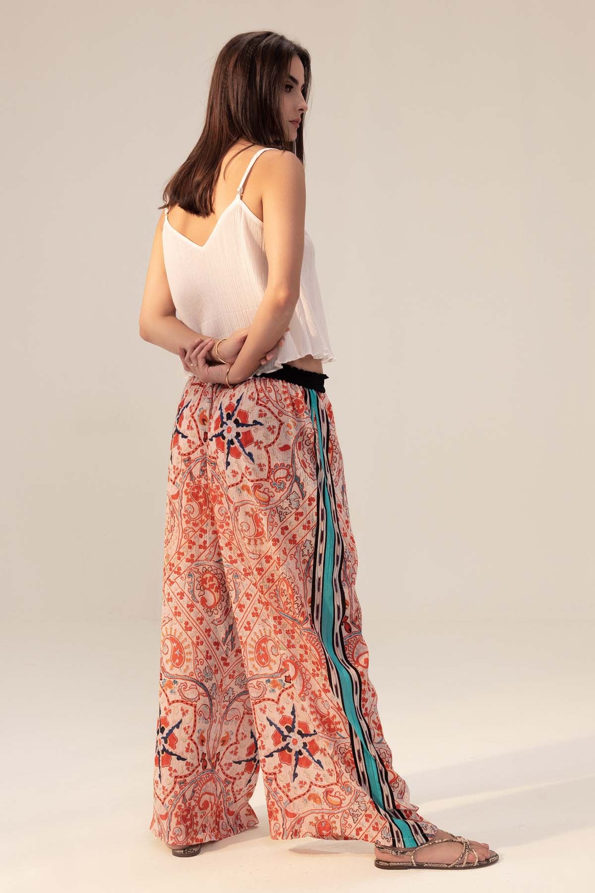 Contrast Waistband Pants