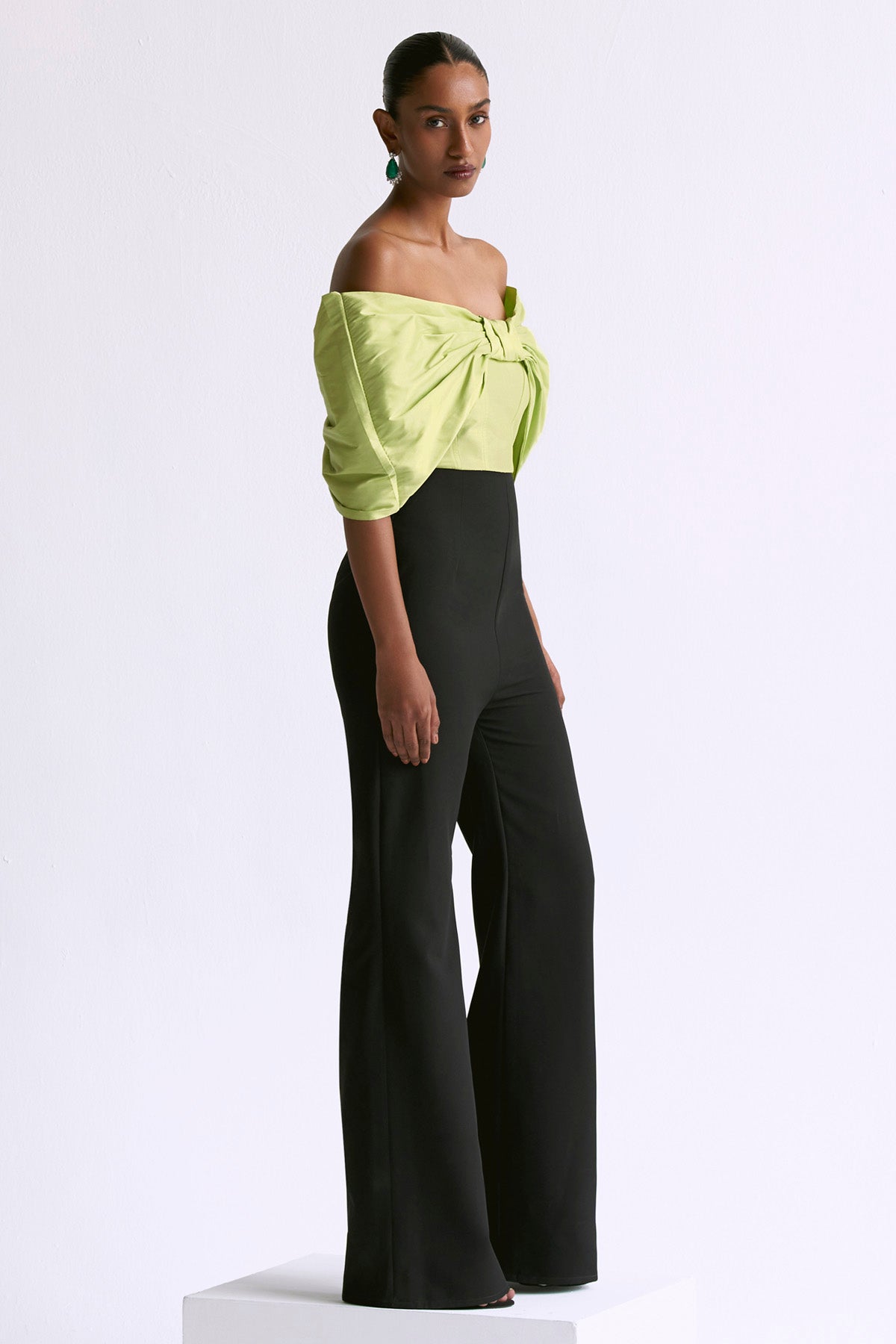 Contrast Off Shoulder Jumpsuit