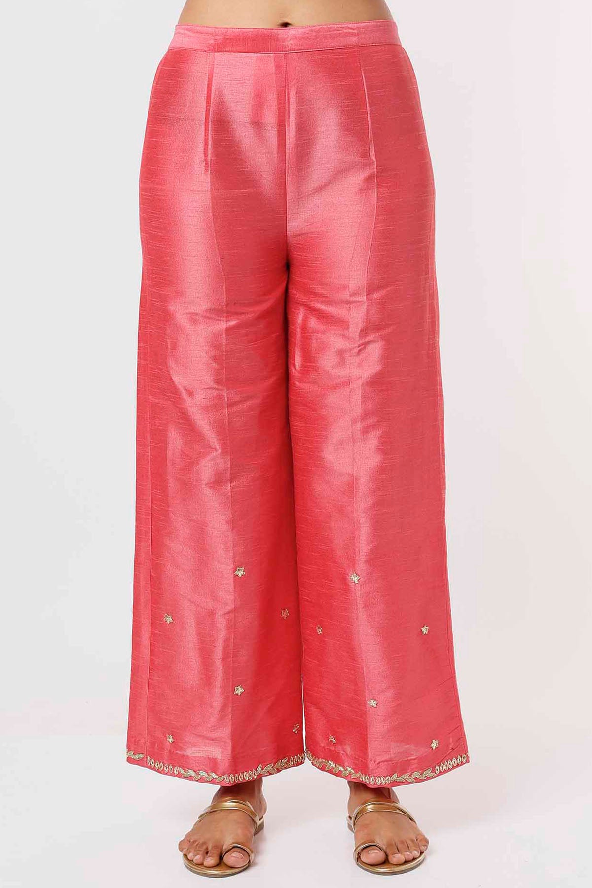 Coral Pink Sequins Kurta & Pants