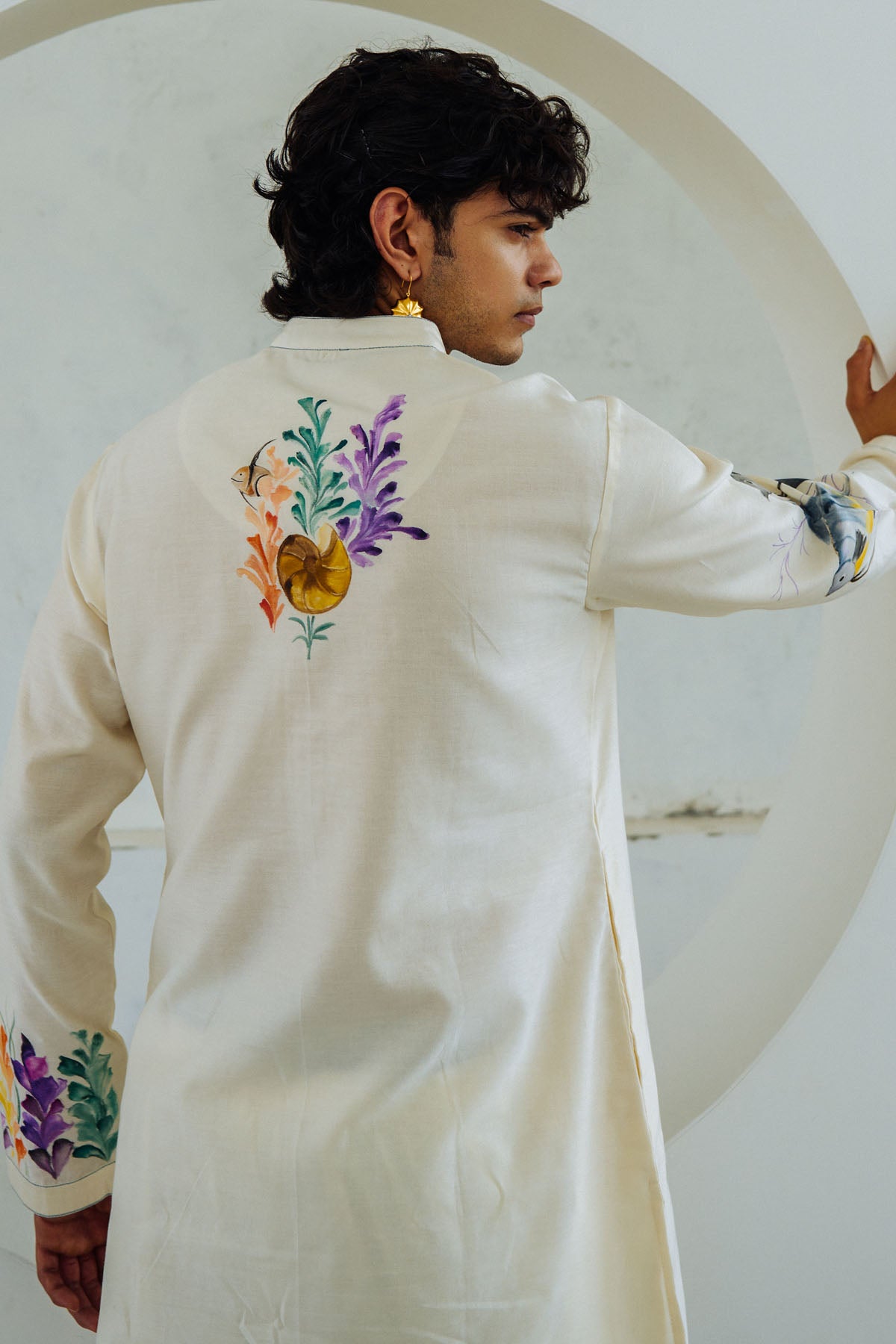 Coral Reef Painted Kurta Set