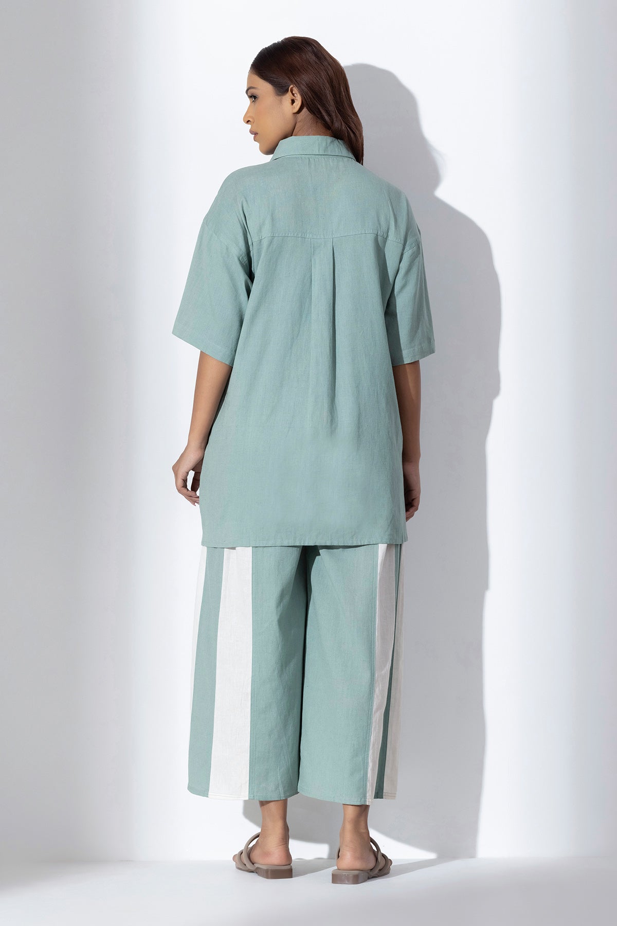 Coral Blue Applique Work Shirt