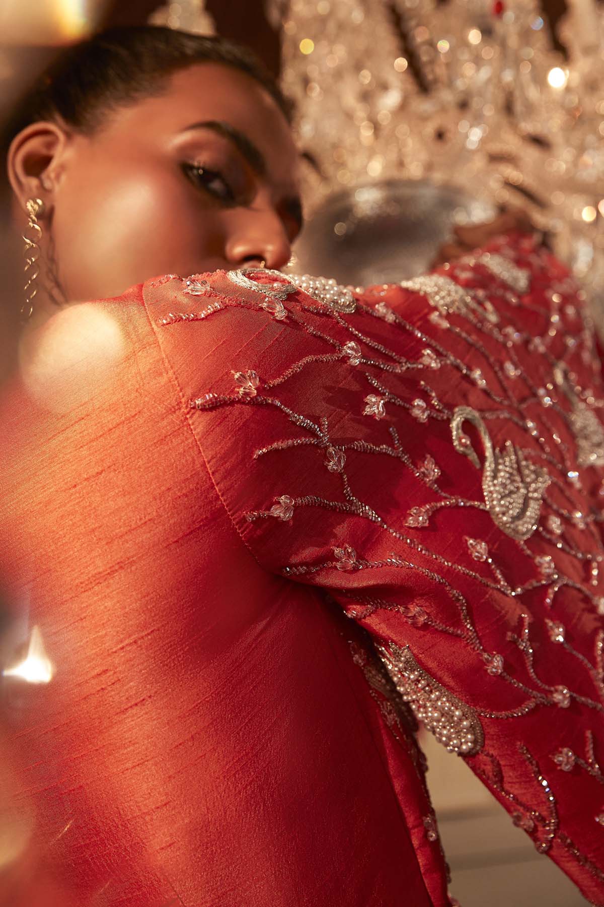 Coral Embroidered Jacket & Pants