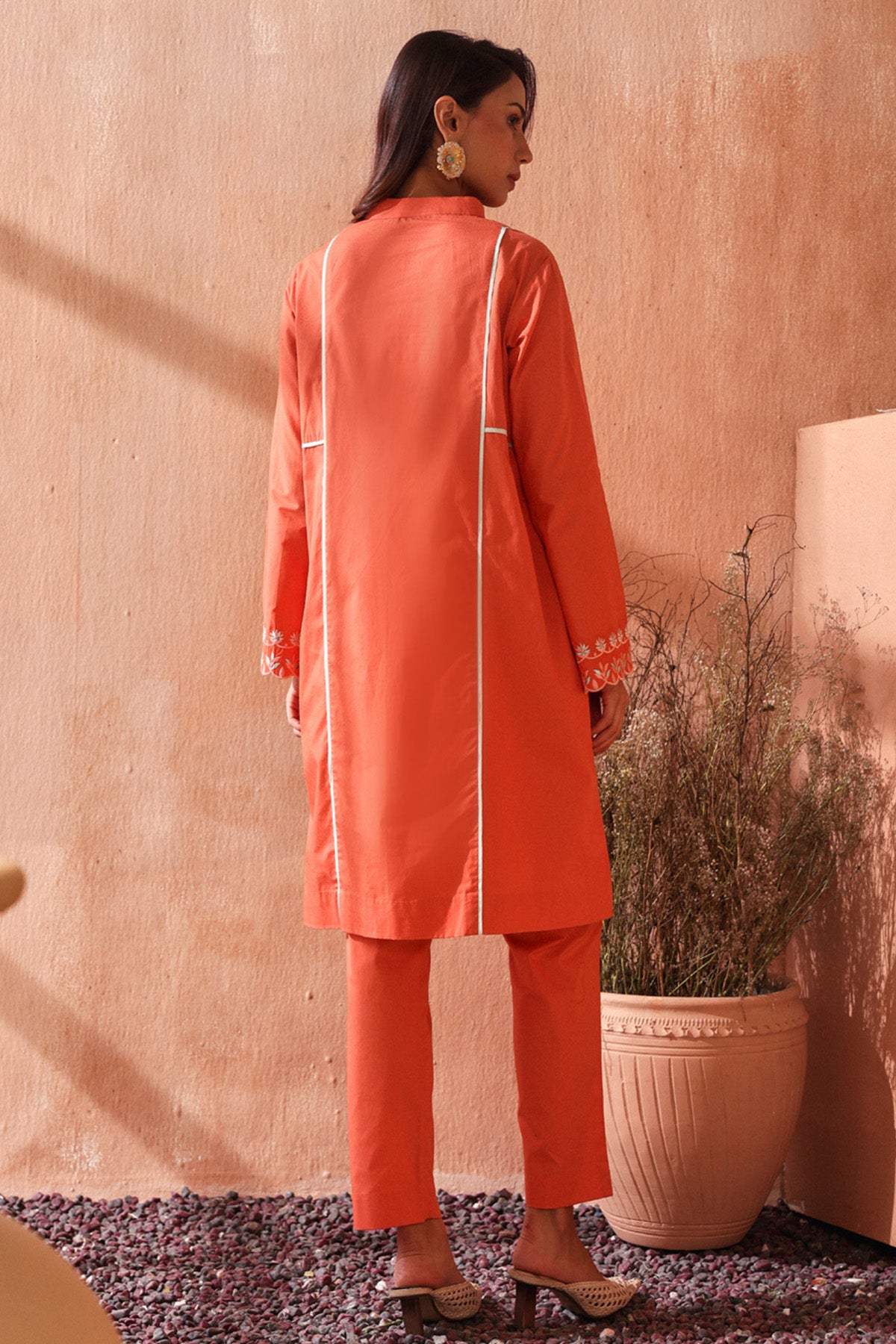 Coral Embroidered Kurta & Pants
