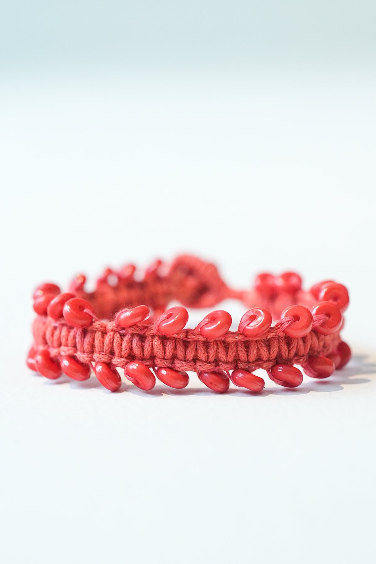 Coral Macrame Pattern Bracelet