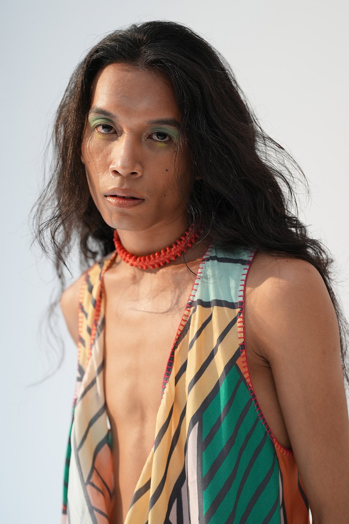 Coral Macrame Pattern Choker