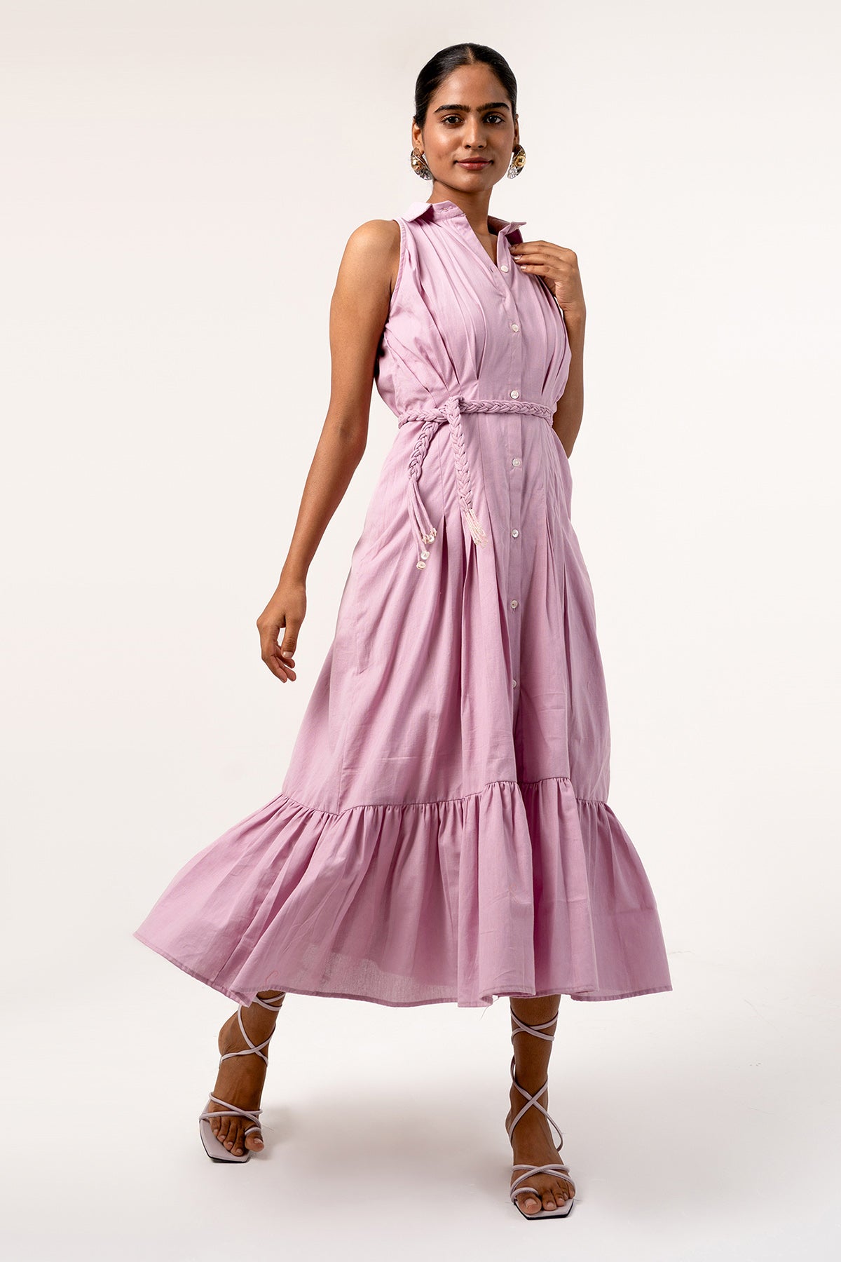 Coral Sleeveless Dress & Belt