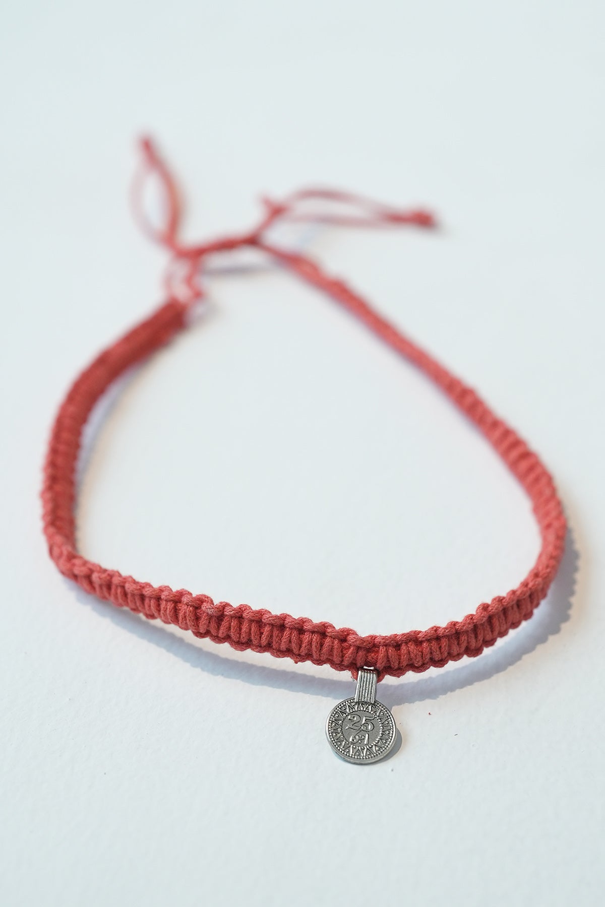 Coral Thread Knotted Choker