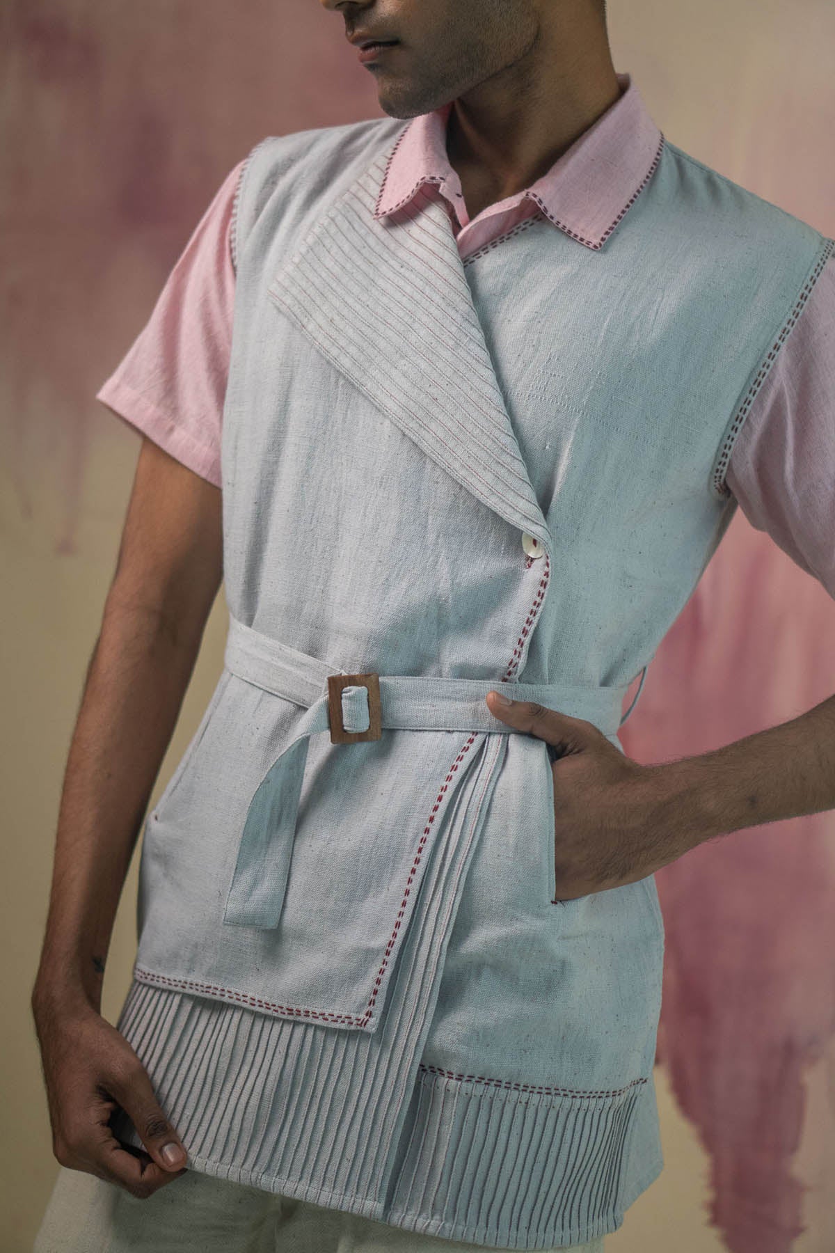 Cotton Asymmetric Jacket & Pants