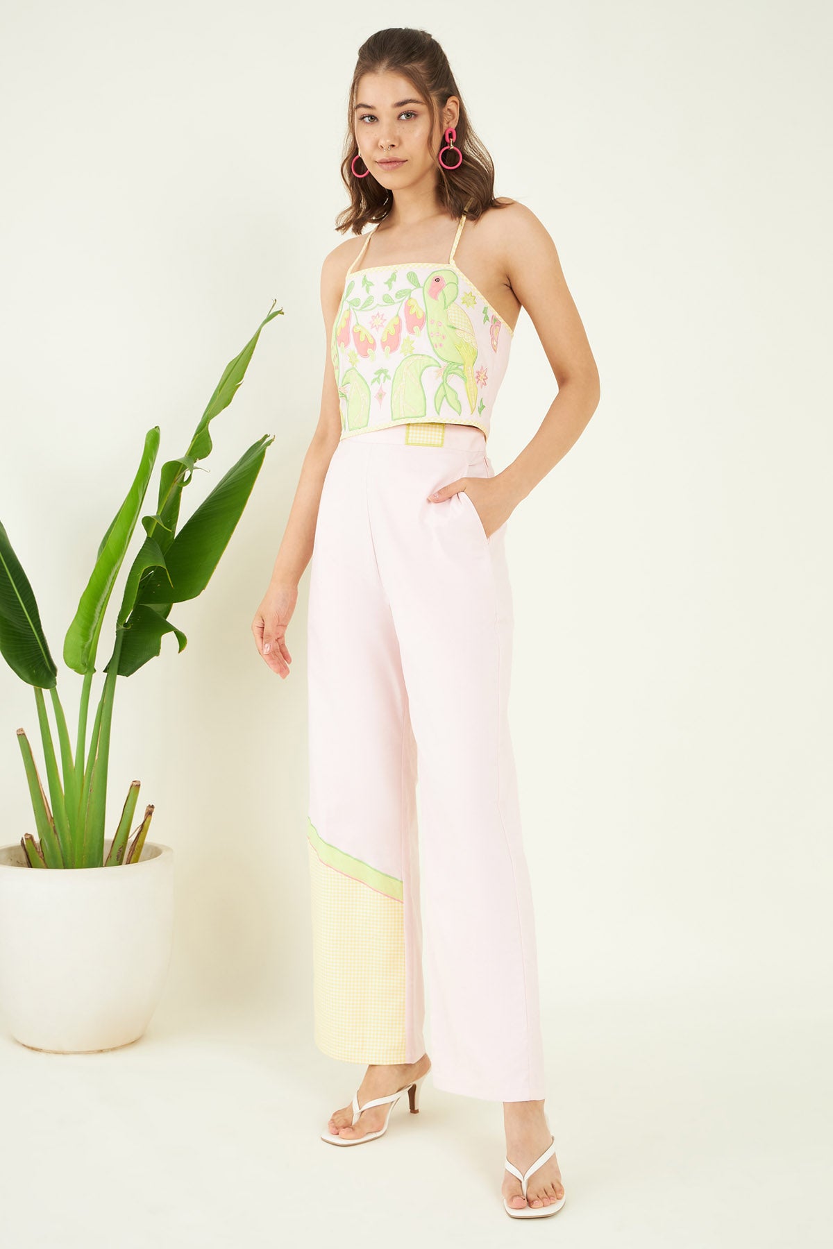 Cotton Crop Top & Pant Set