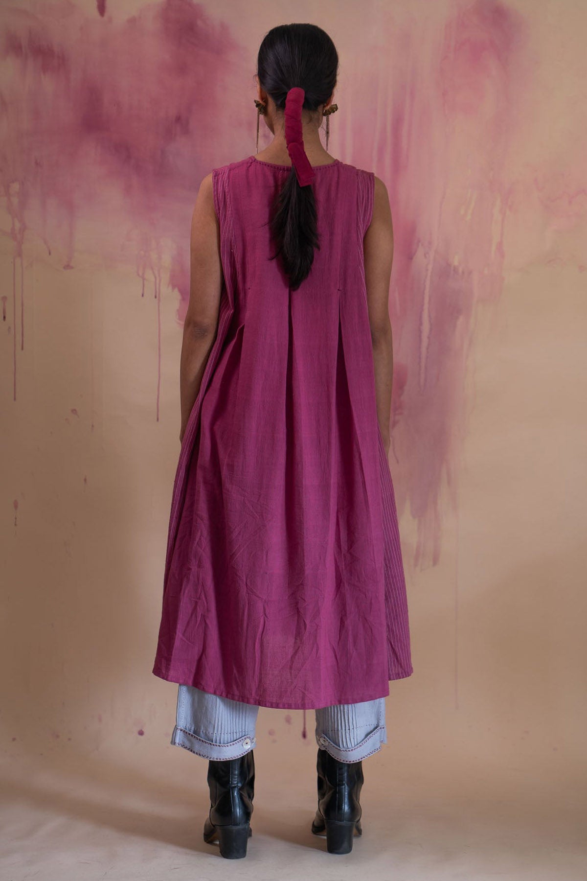 Cotton Flared Dress & Pant Set