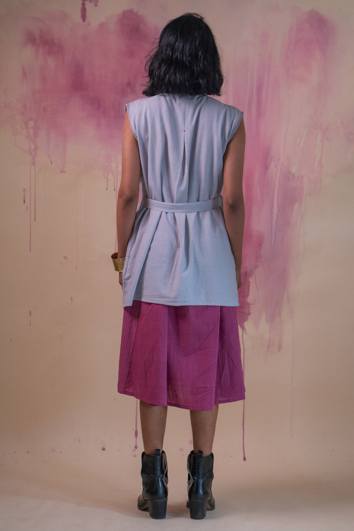 Cotton Grey Asymmetric Jacket