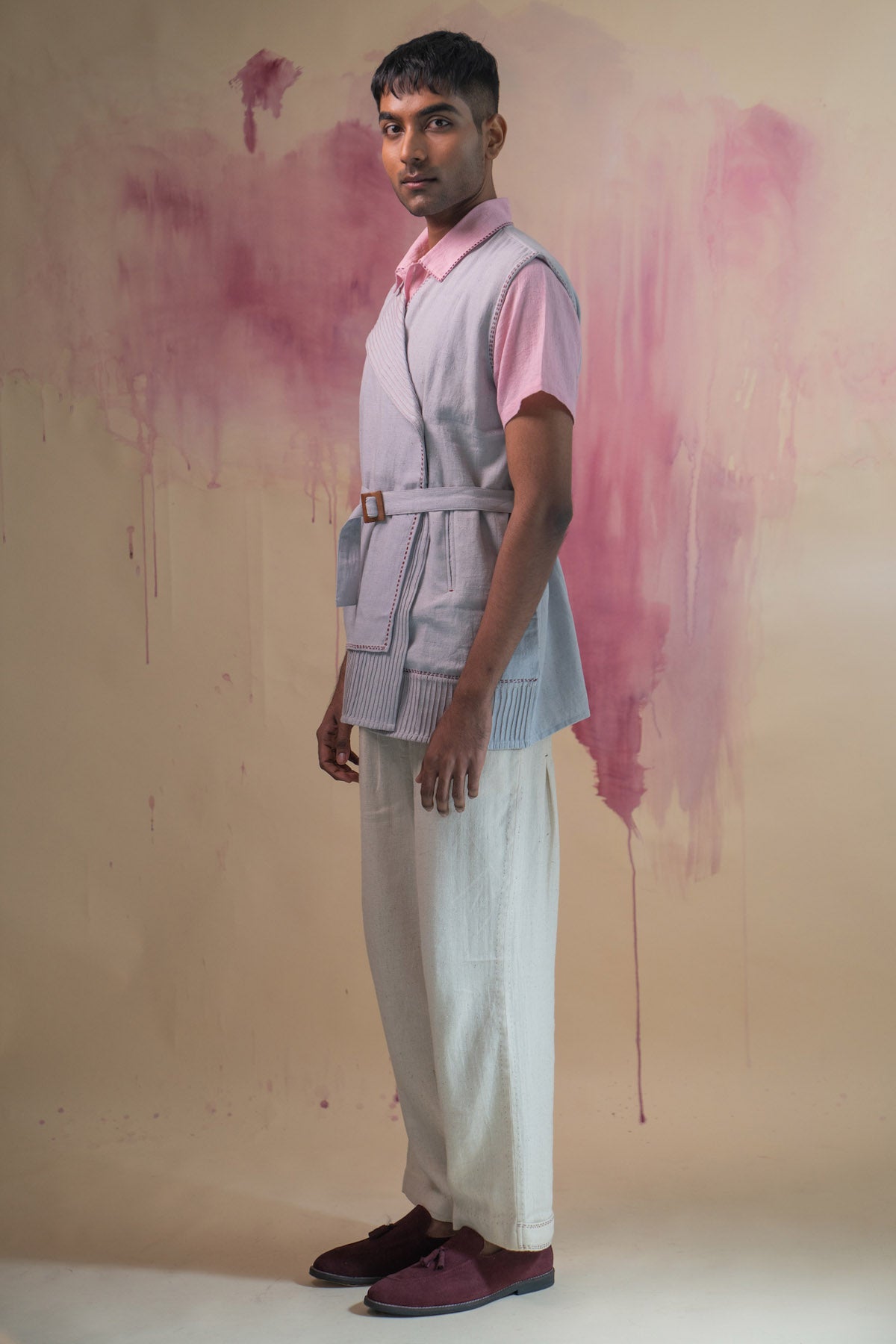 Cotton Lt. Grey Asymmetric Jacket