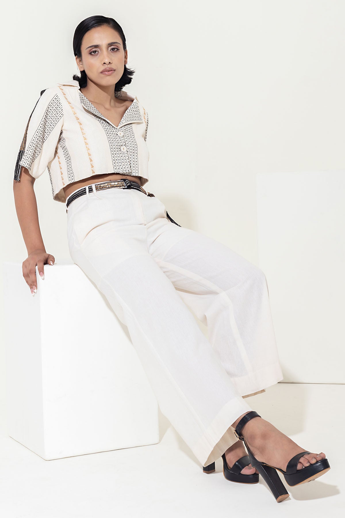 Cotton Ivory Cropped Jacket