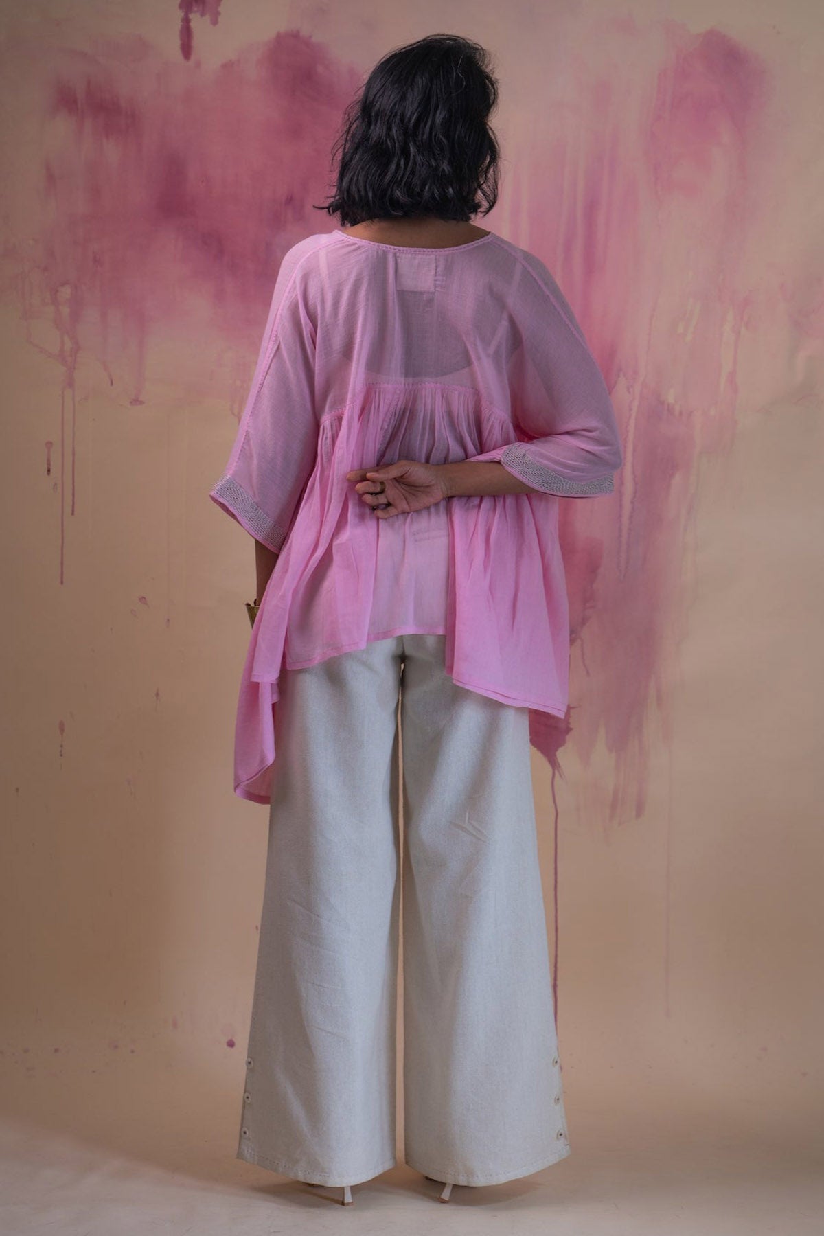 Cotton Kaftan Top & Slit Pants