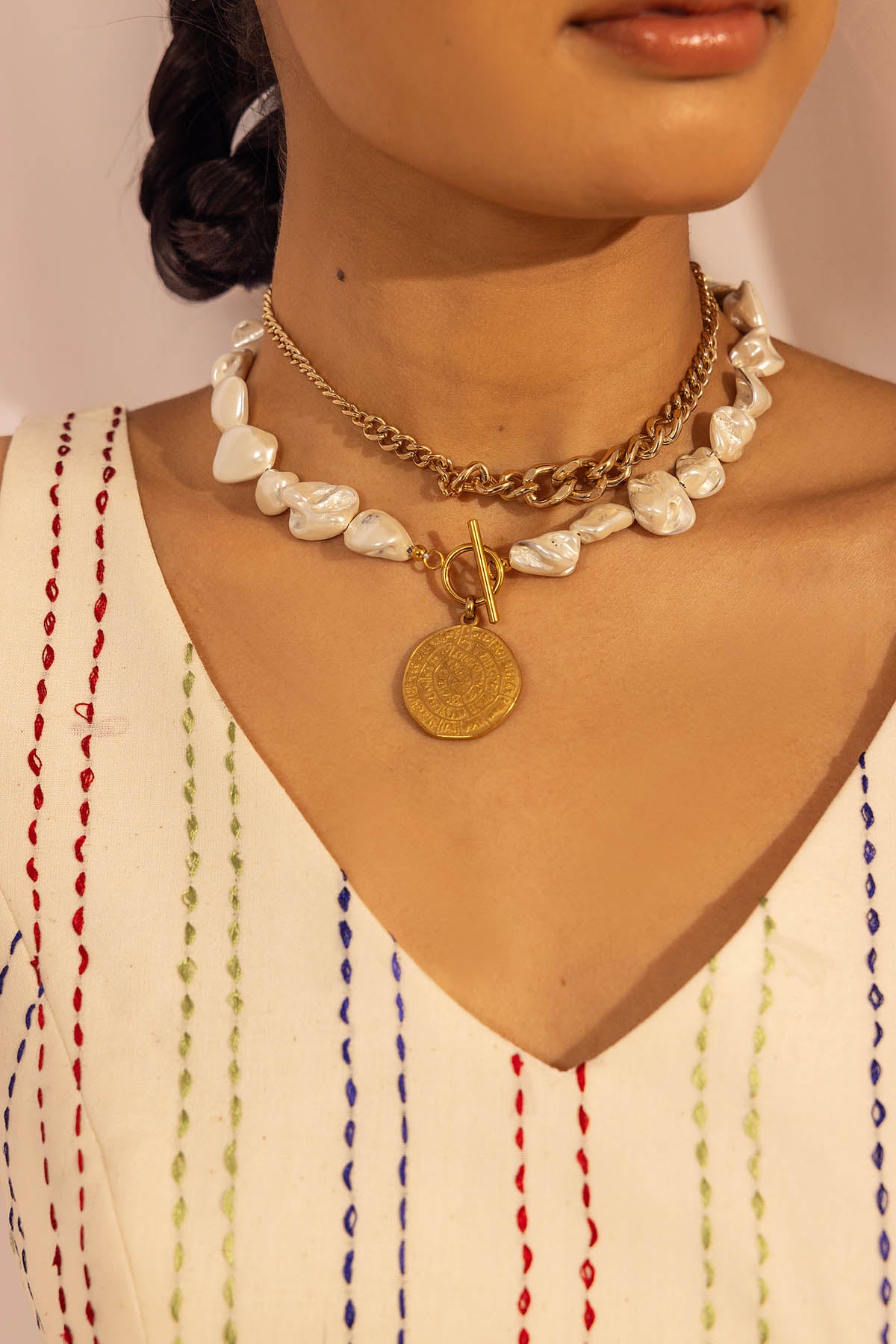 Cotton Kantha Stitch Crop Top