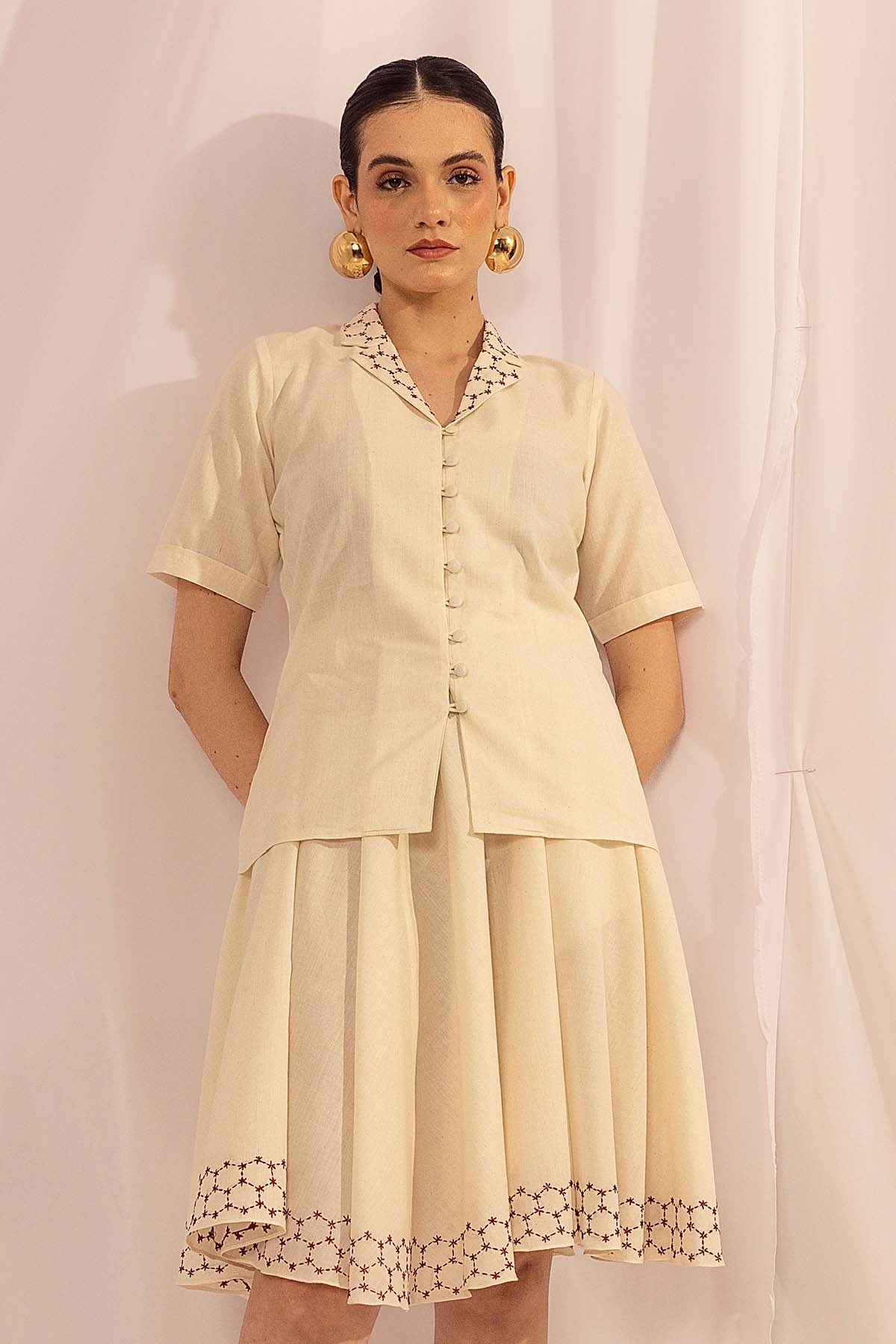 Cotton Kantha Stitched Shirt