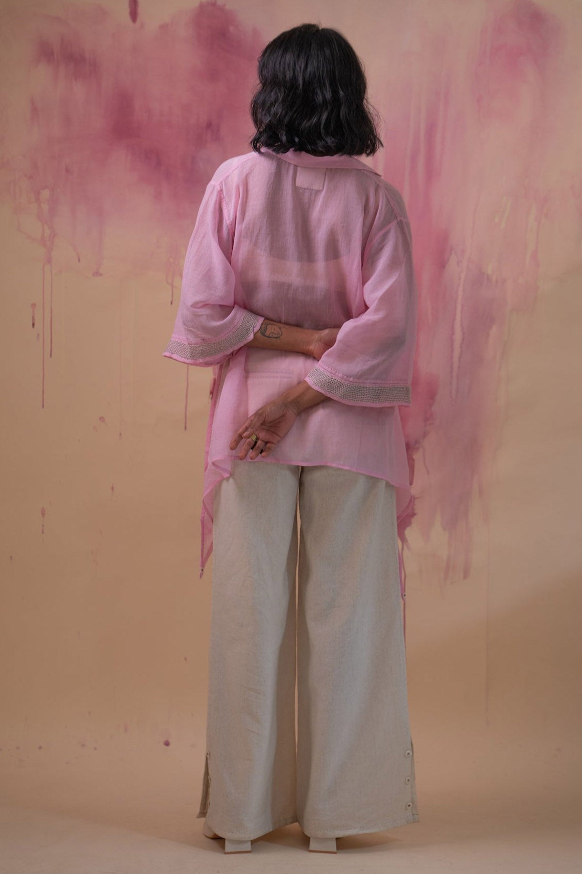 Cotton Light Pink Asymmetric Top