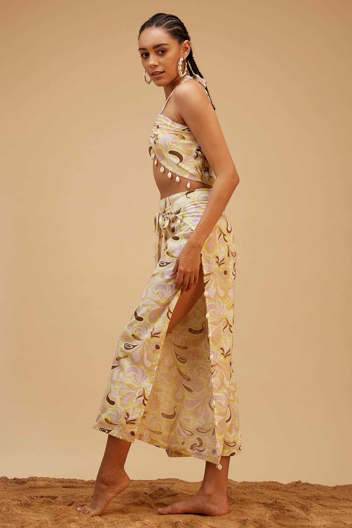 Cotton Printed Yellow Co-ord Set