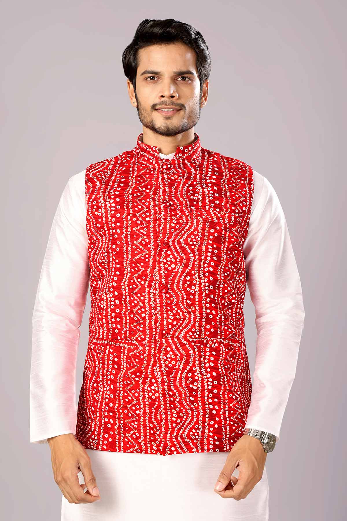 Buy Cotton Bandhani Print Red Bundi for women by Priyanka Jain online available at scrollnshops