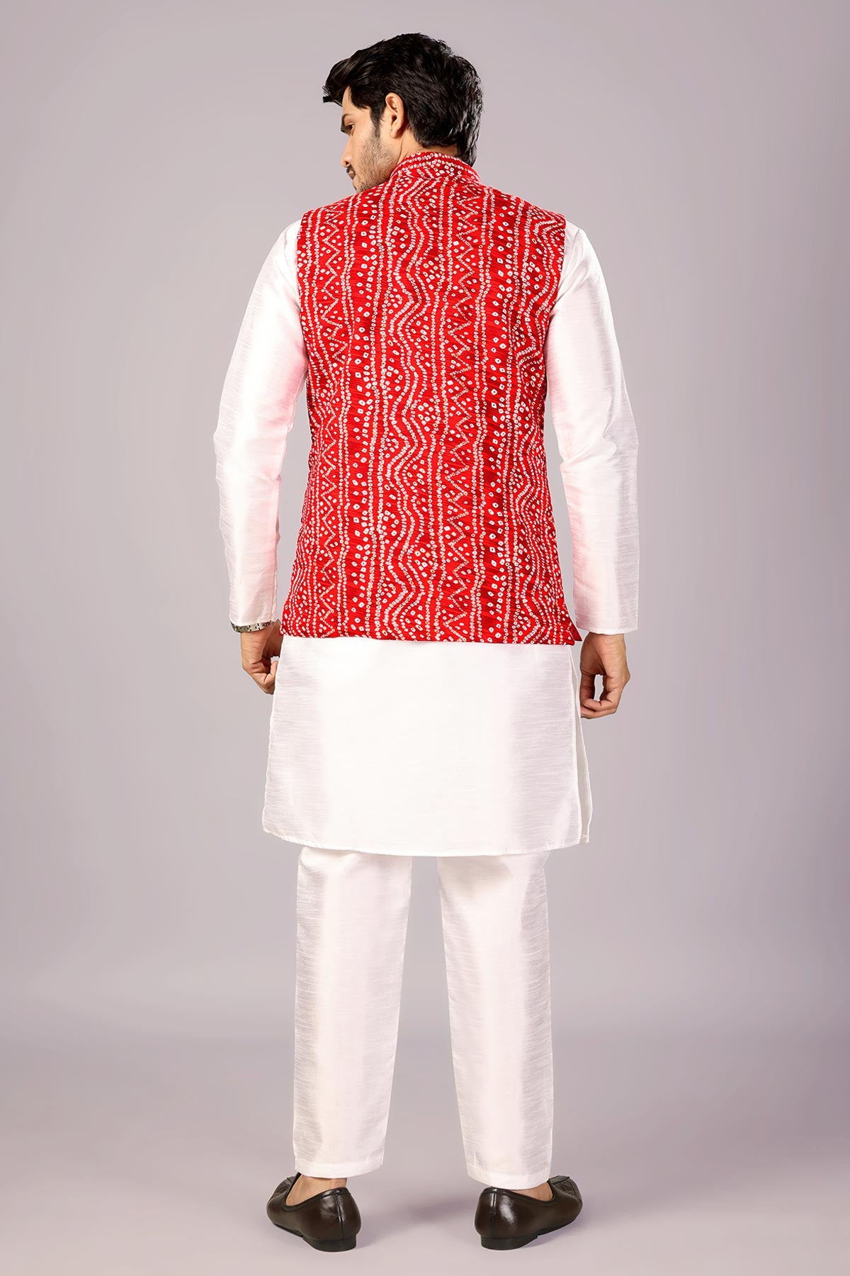 Cotton Bandhani Print Red Bundi